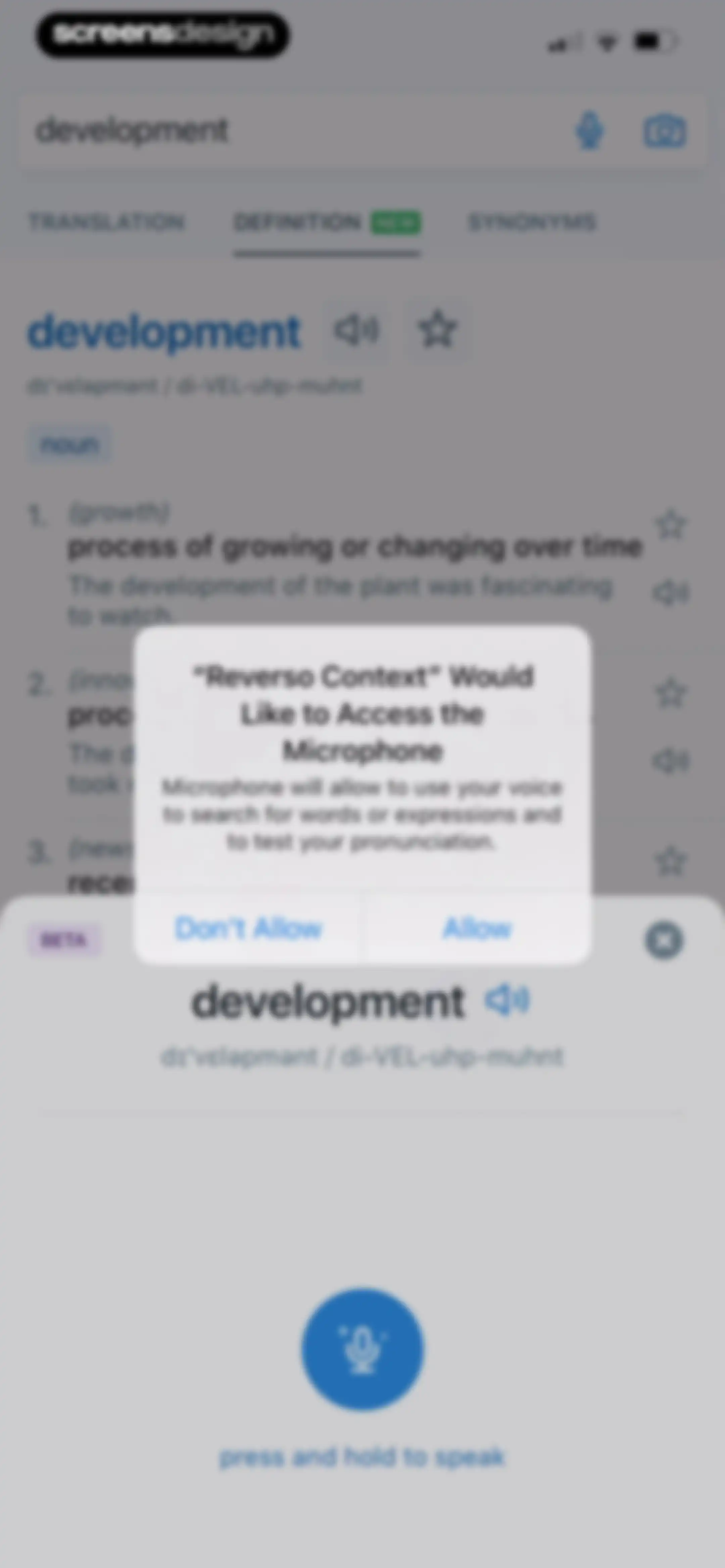 Reverso translate and learn screen 32