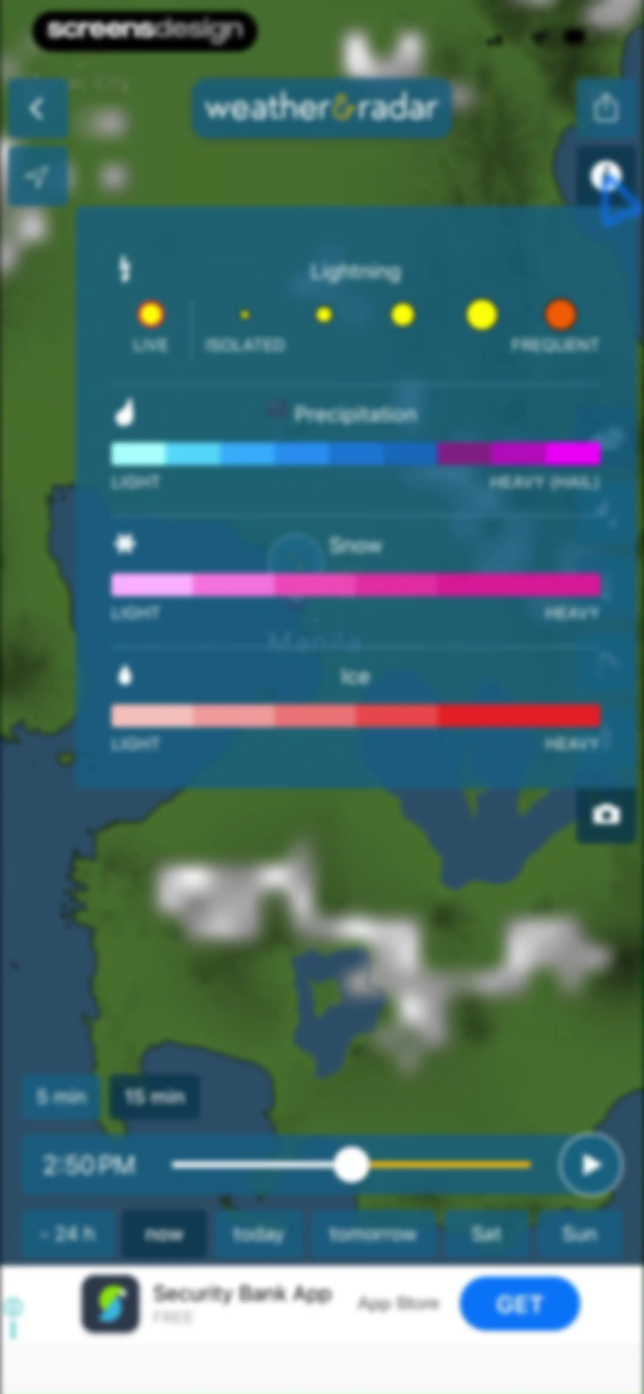 Weather & Radar screen 19