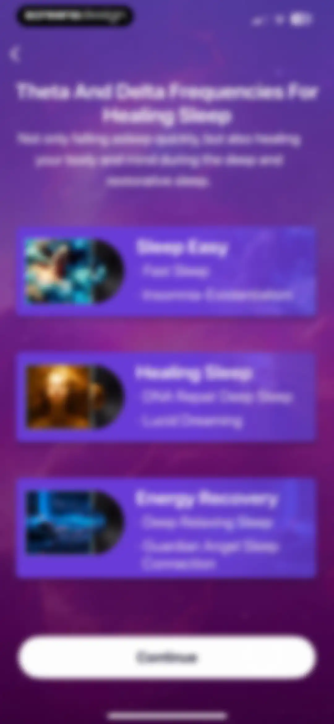 Frequency: Healing Sounds screen 3