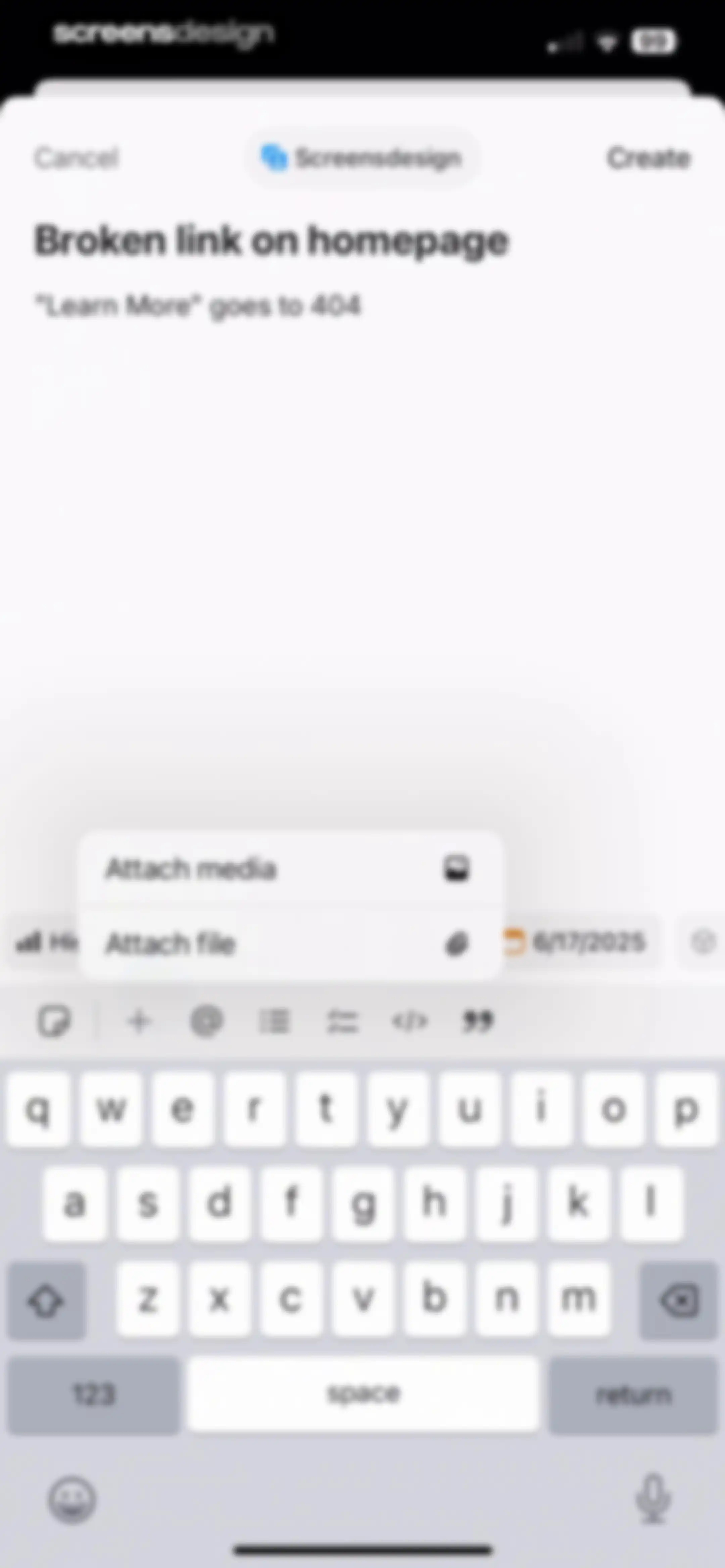 Linear Mobile screen 17
