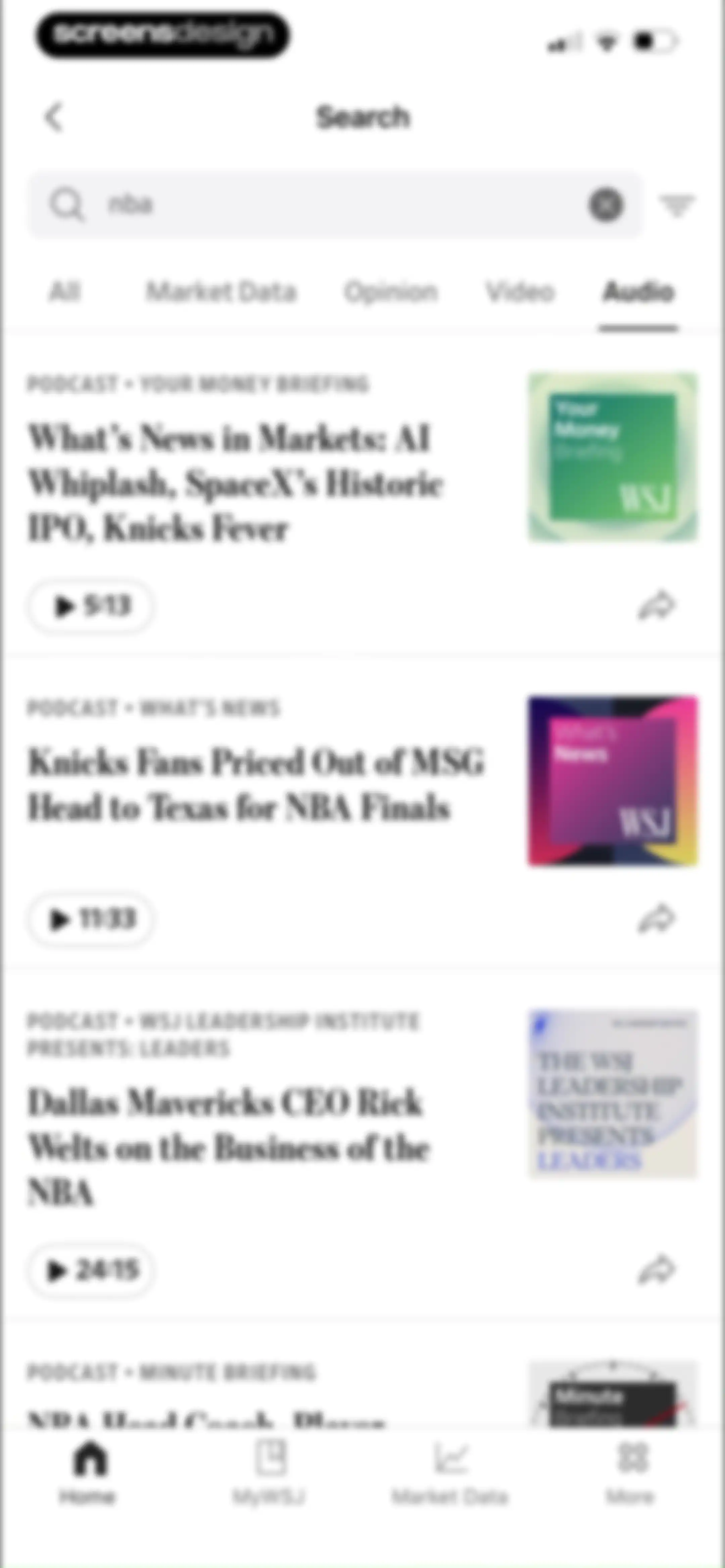 The Wall Street Journal. News screen 32