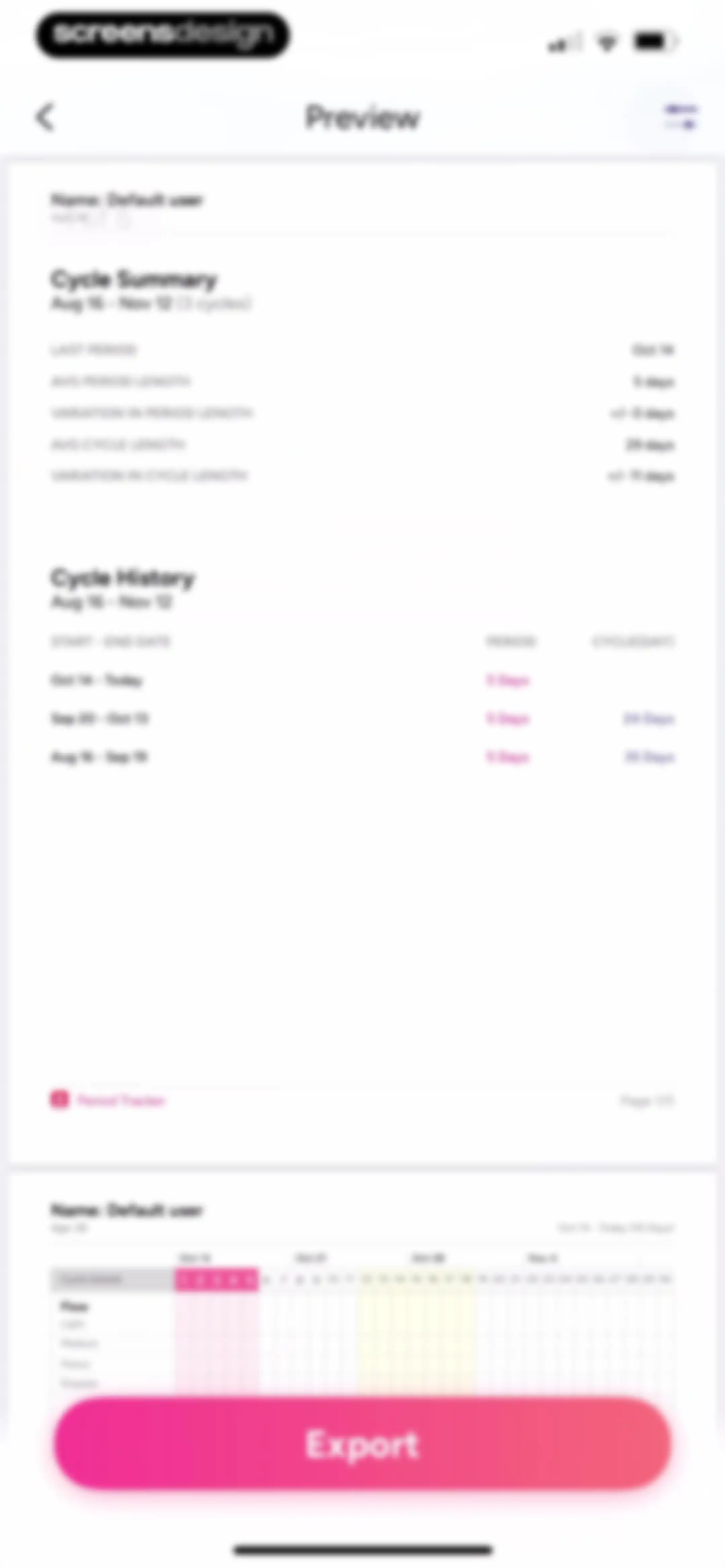 Period Tracker Period Calendar screen 60