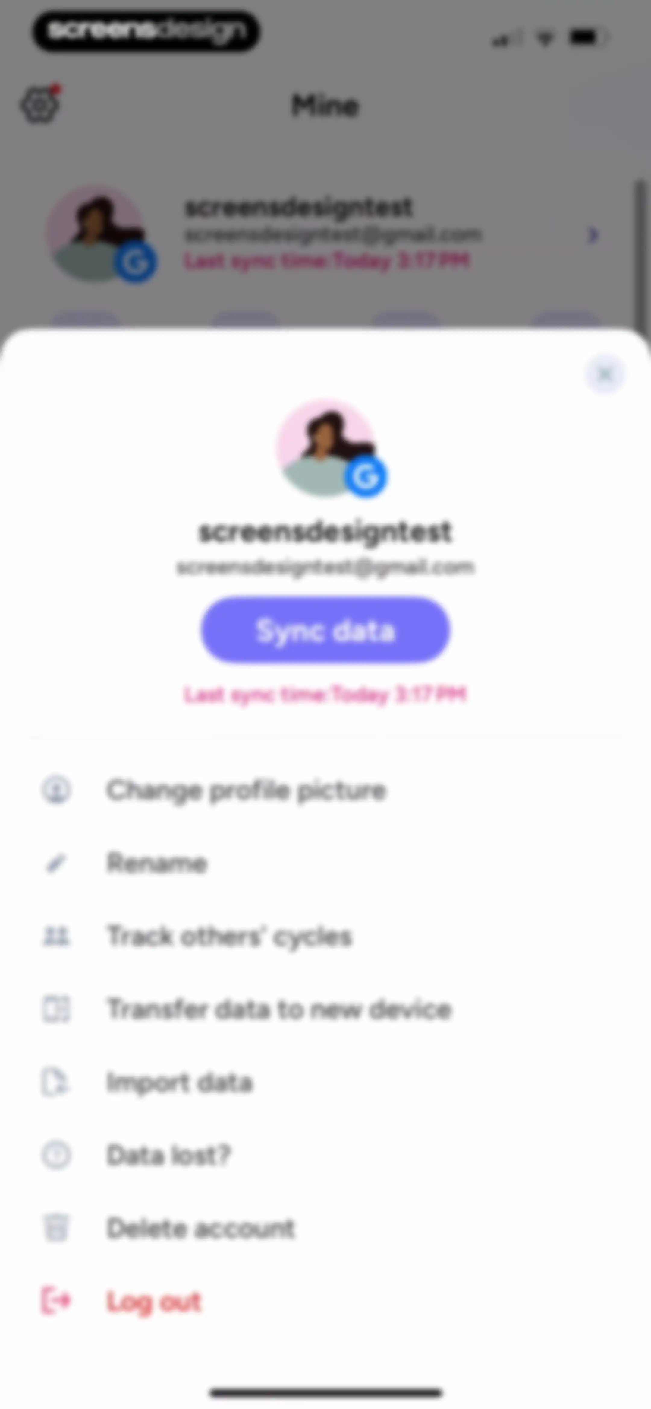 Period Tracker Period Calendar screen 185