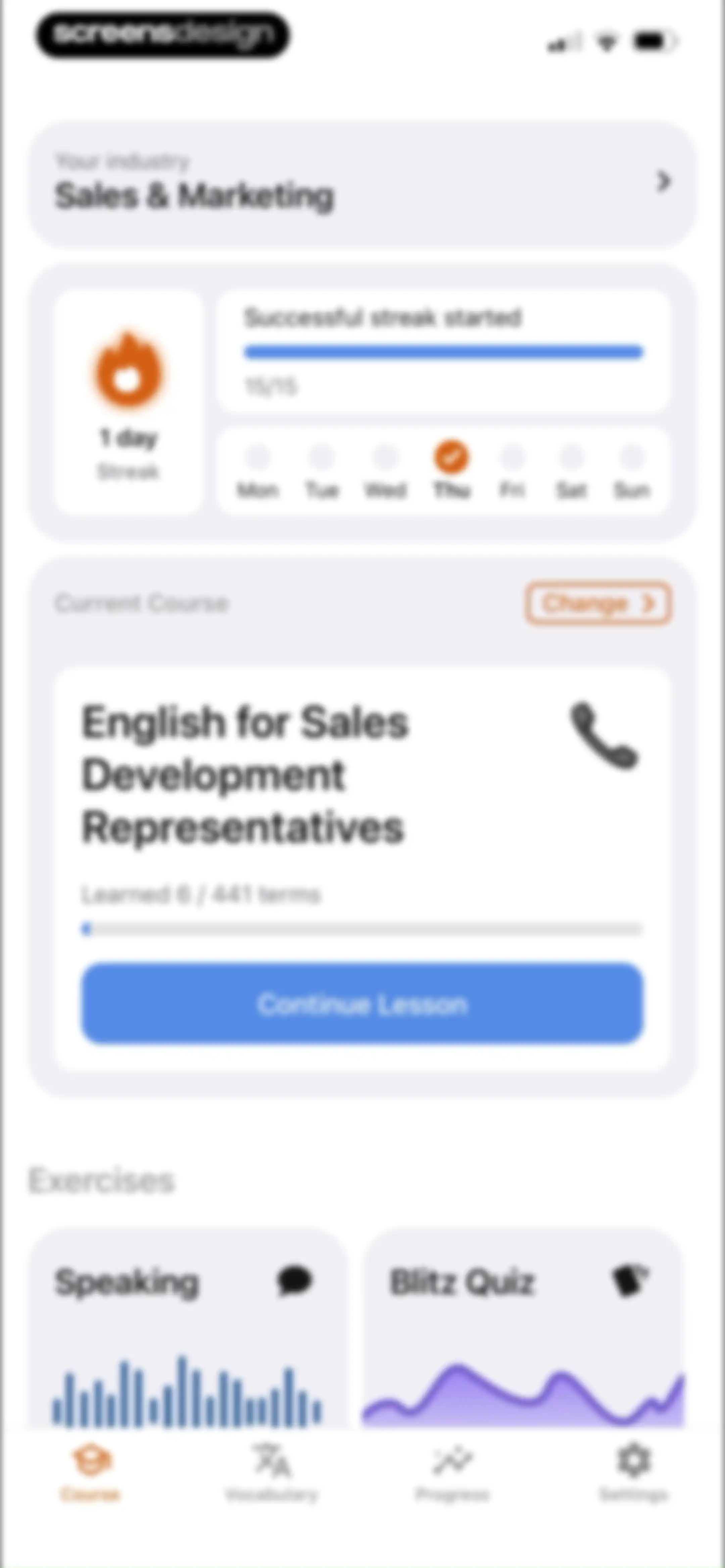 PeakTalk: Job-specific English screen 48