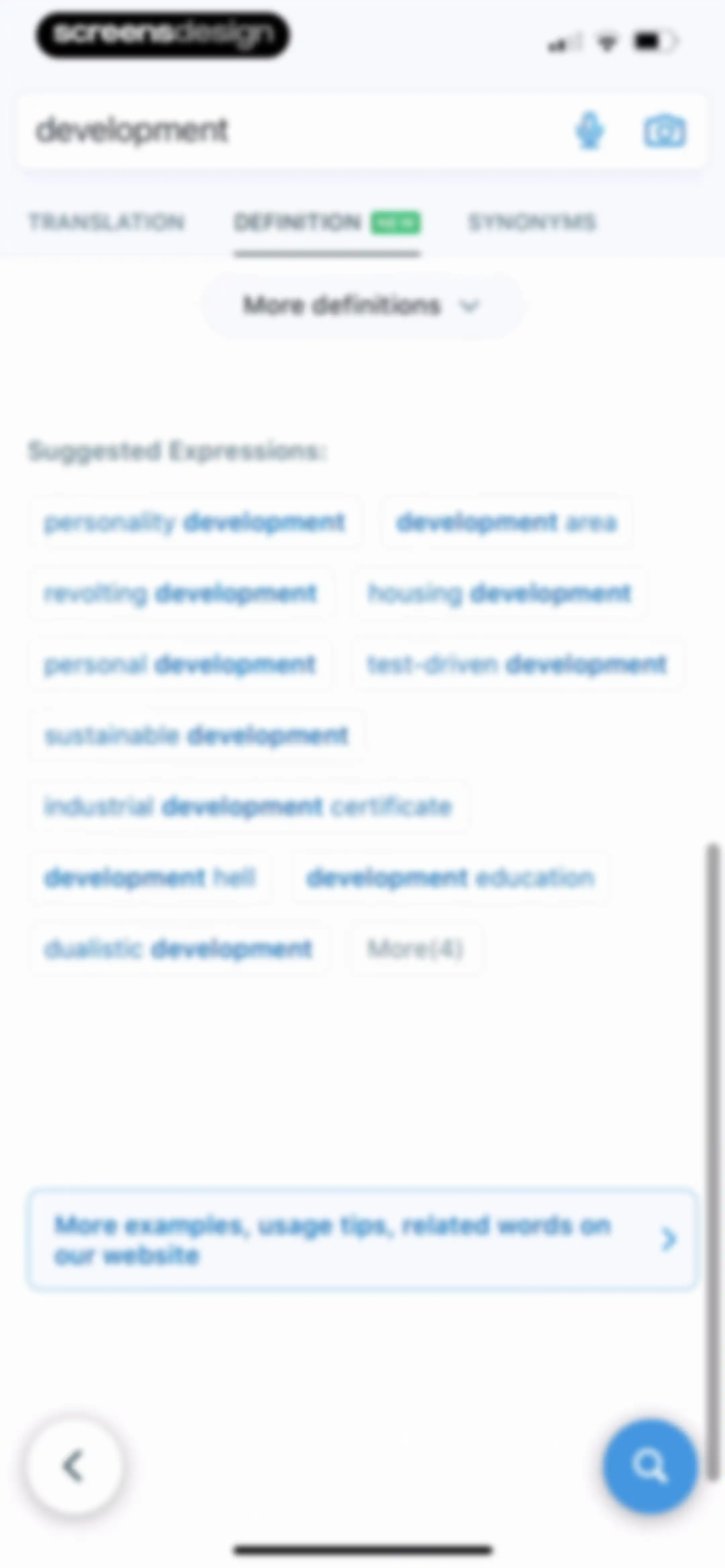 Reverso translate and learn screen 36