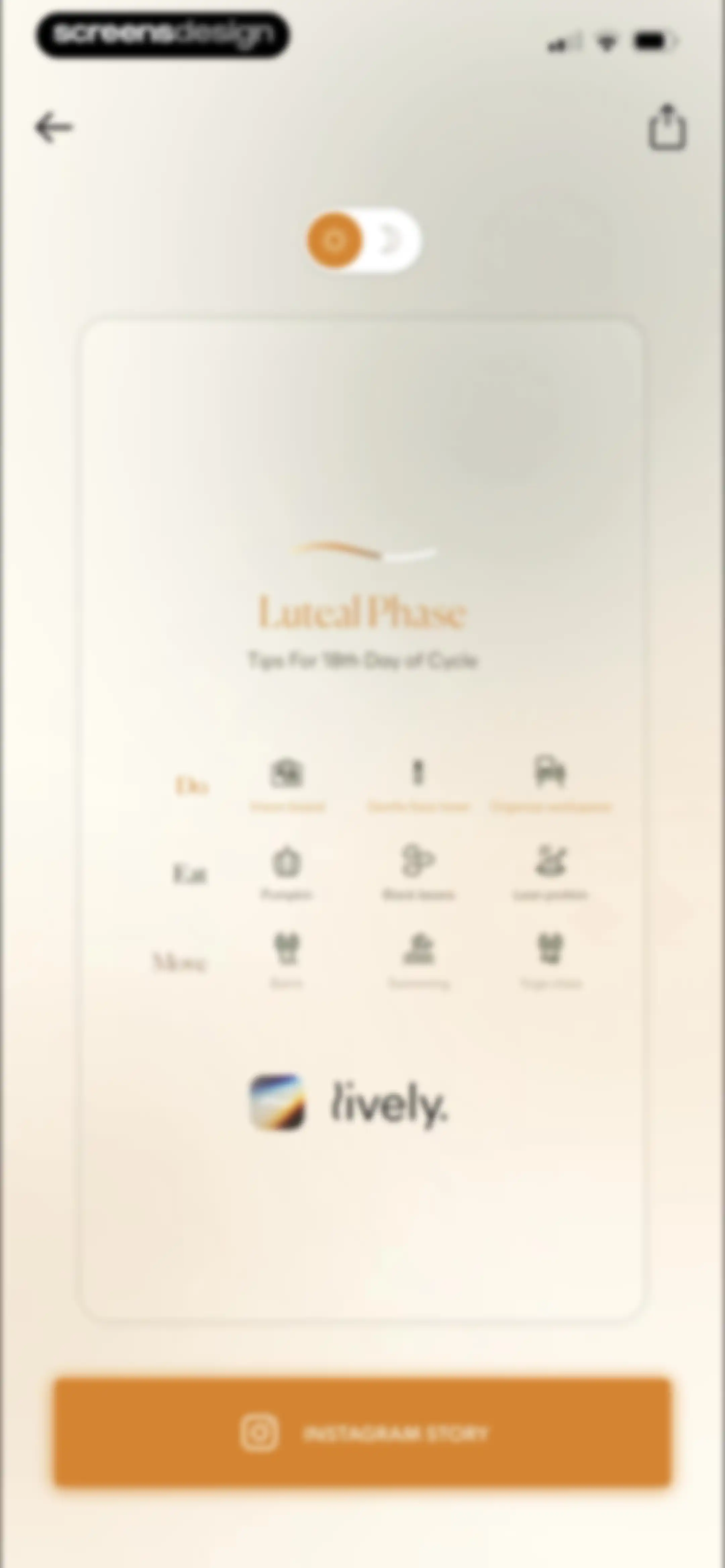 Lively - Period Tracker, Cycle screen 55
