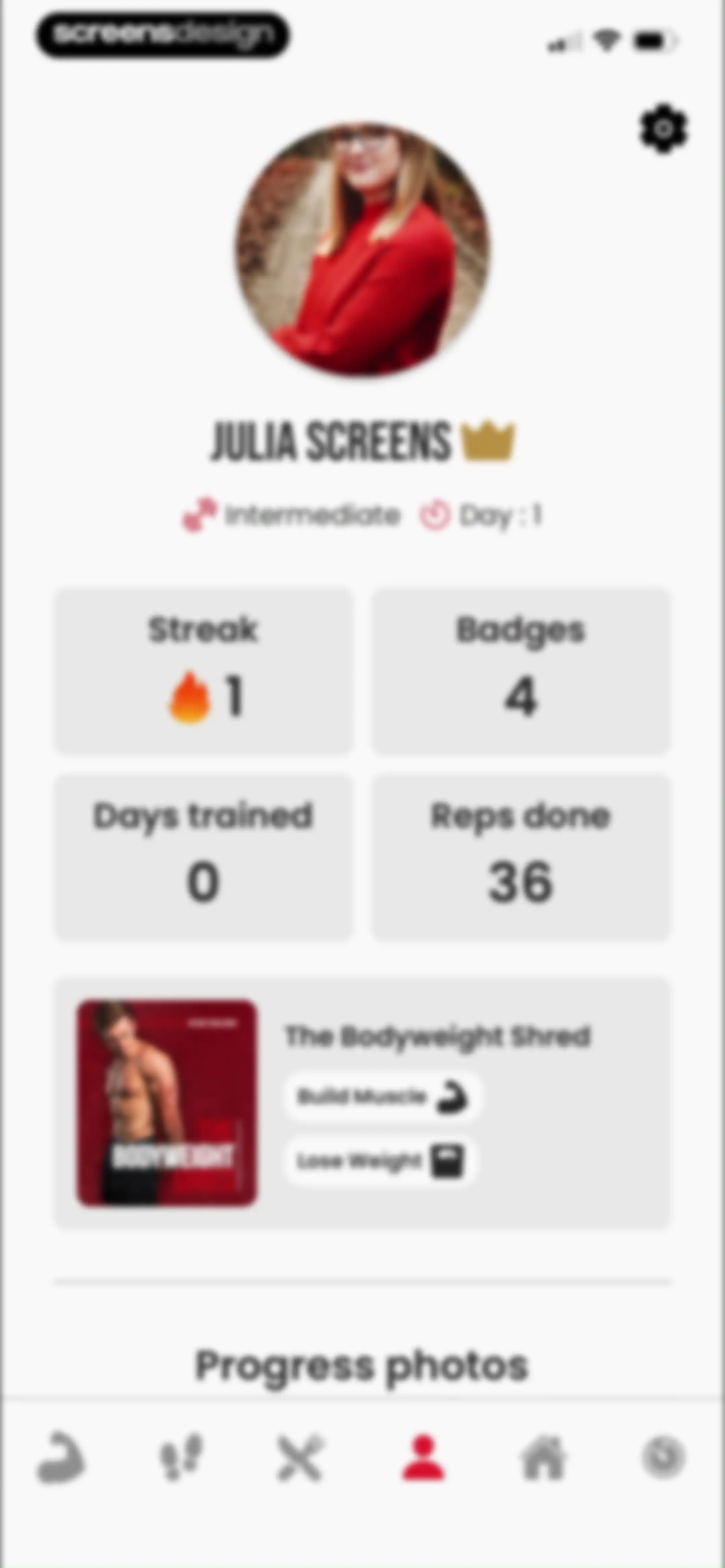 90 Day Challenge screen 116