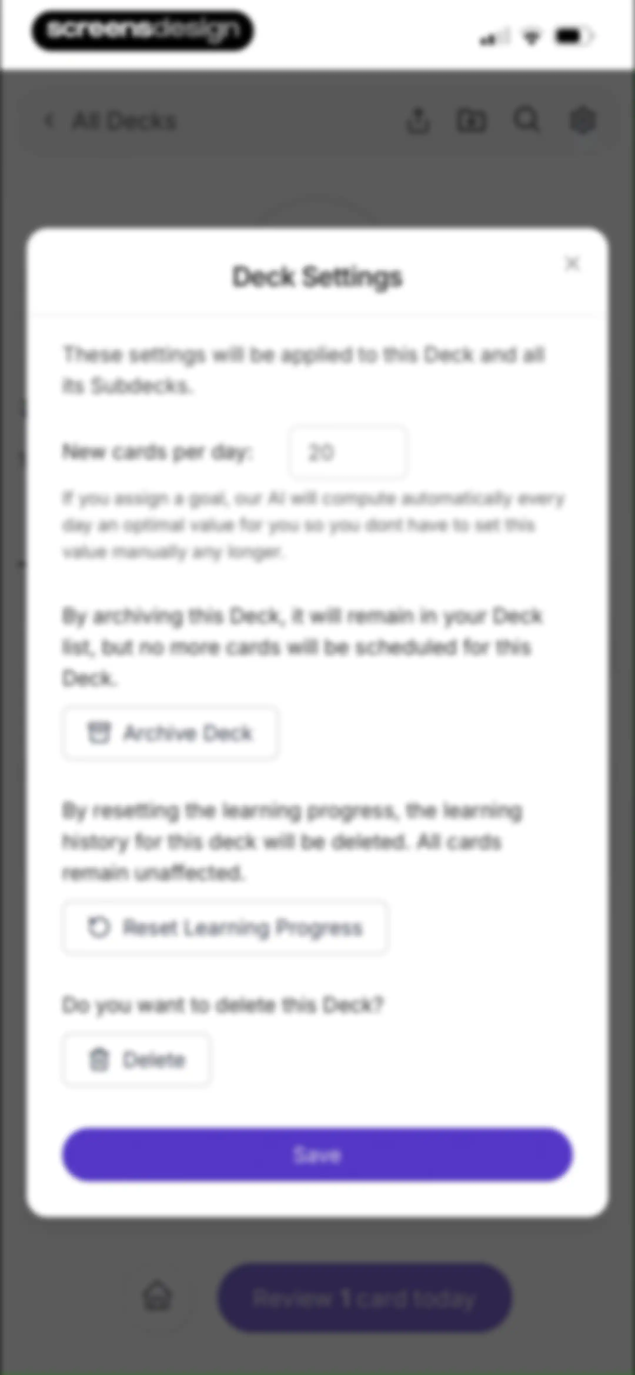 Retain Cards: AI Flashcards screen 133
