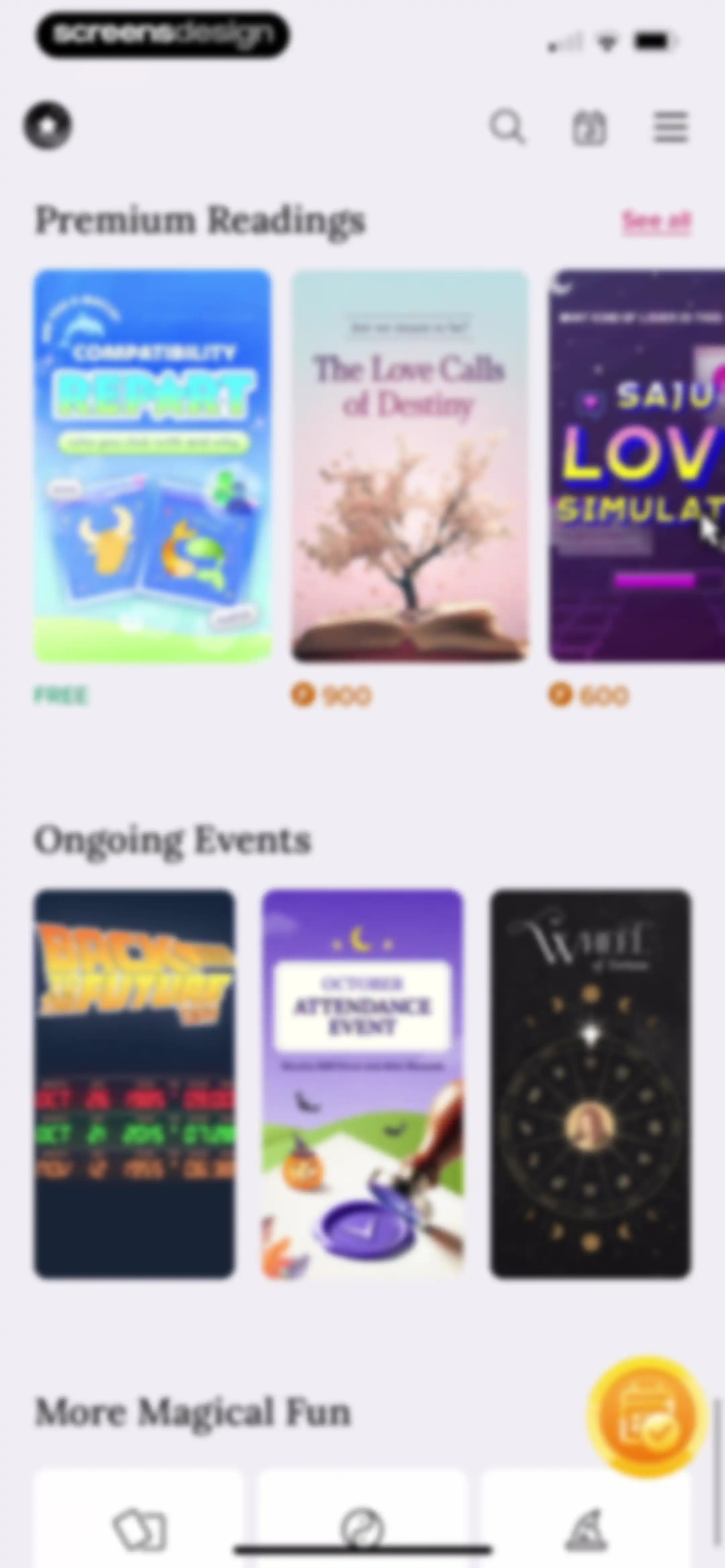 FORCETELLER: Daily Horoscope screen 78