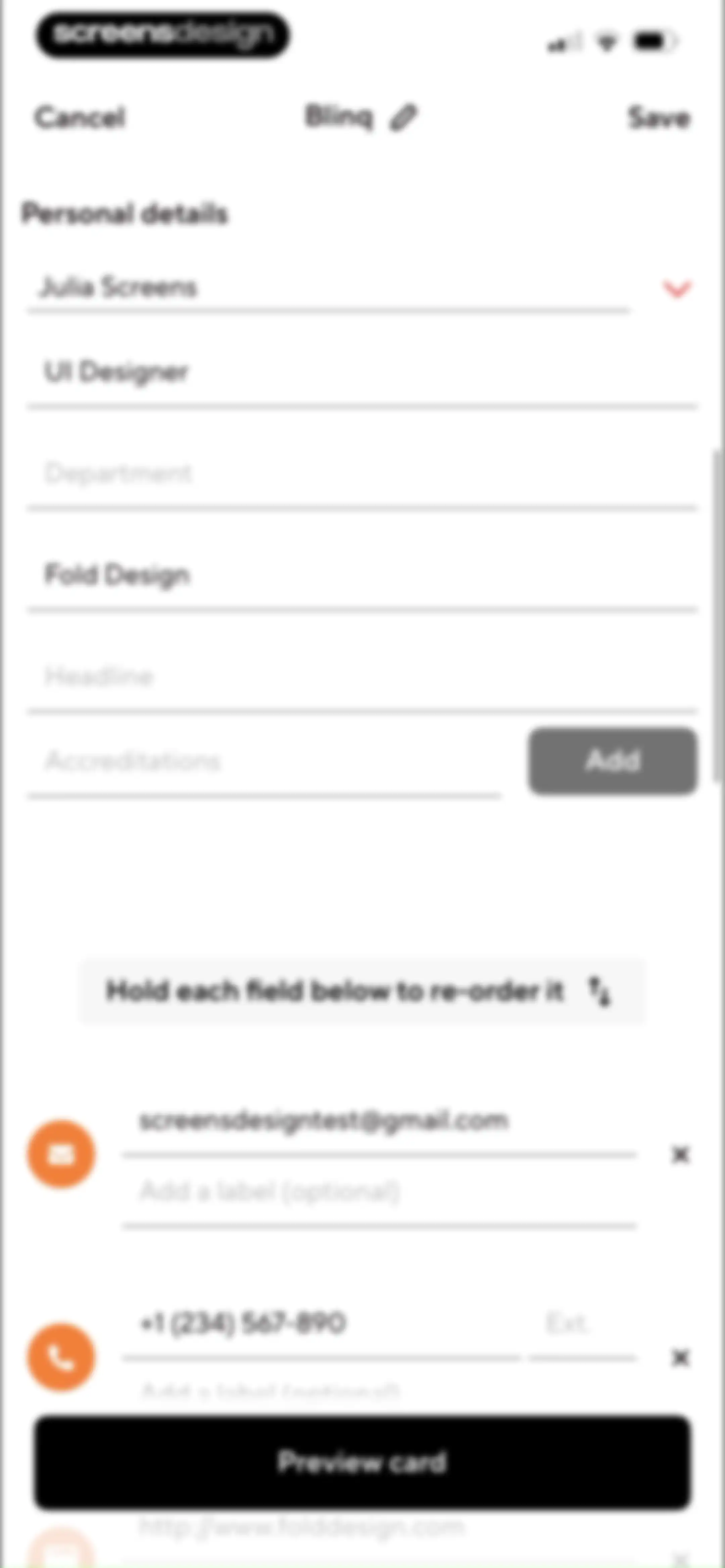 Blinq: Digital Business Card screen 45