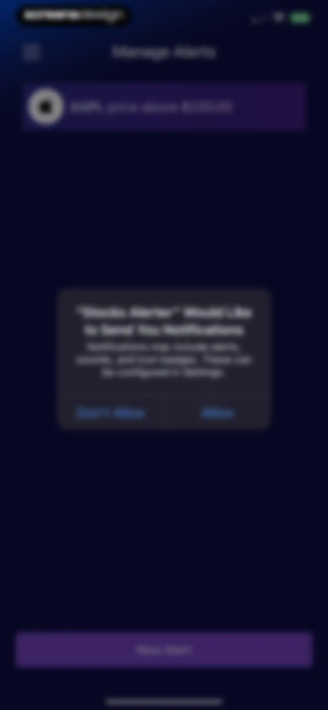 Stocks Alerter screen 54