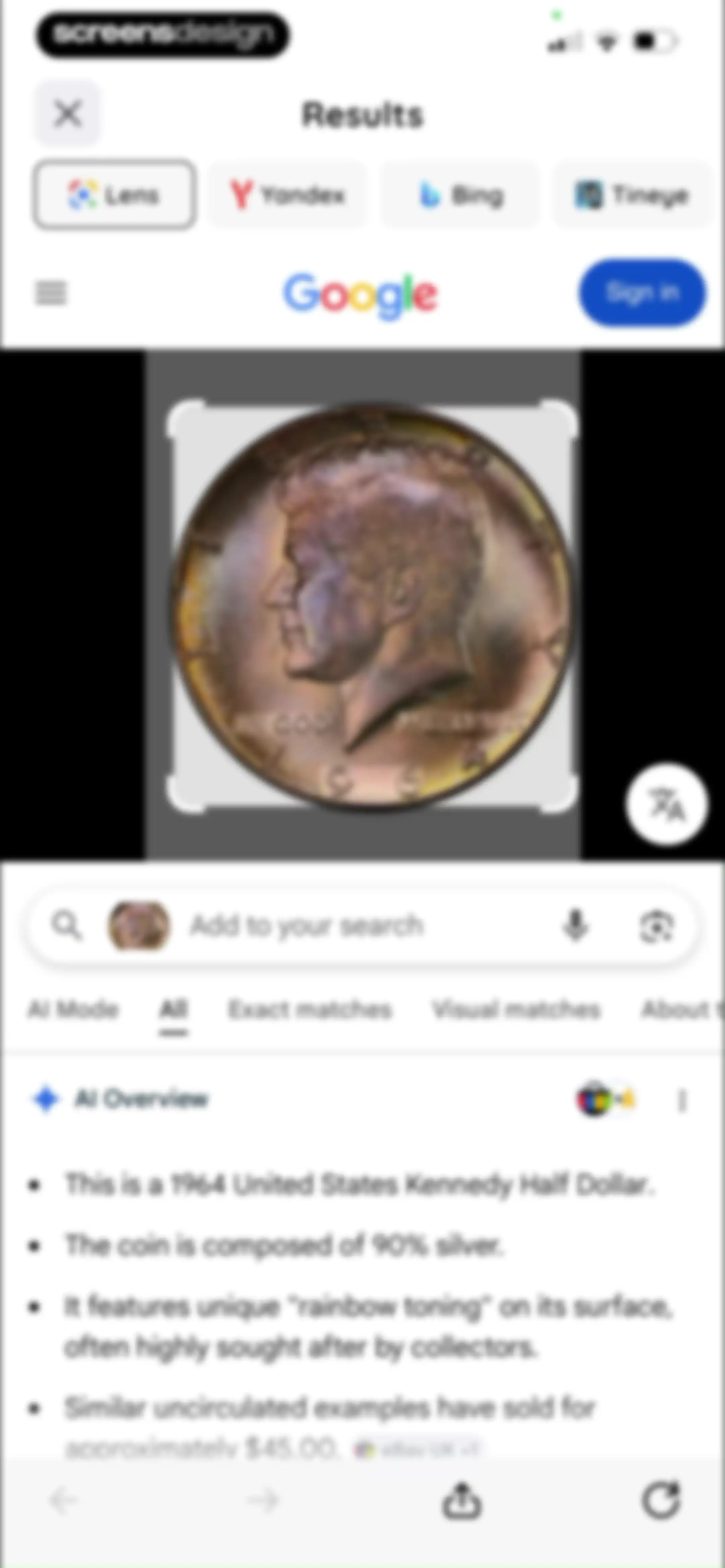 Lens: Translate & Image Search screen 34