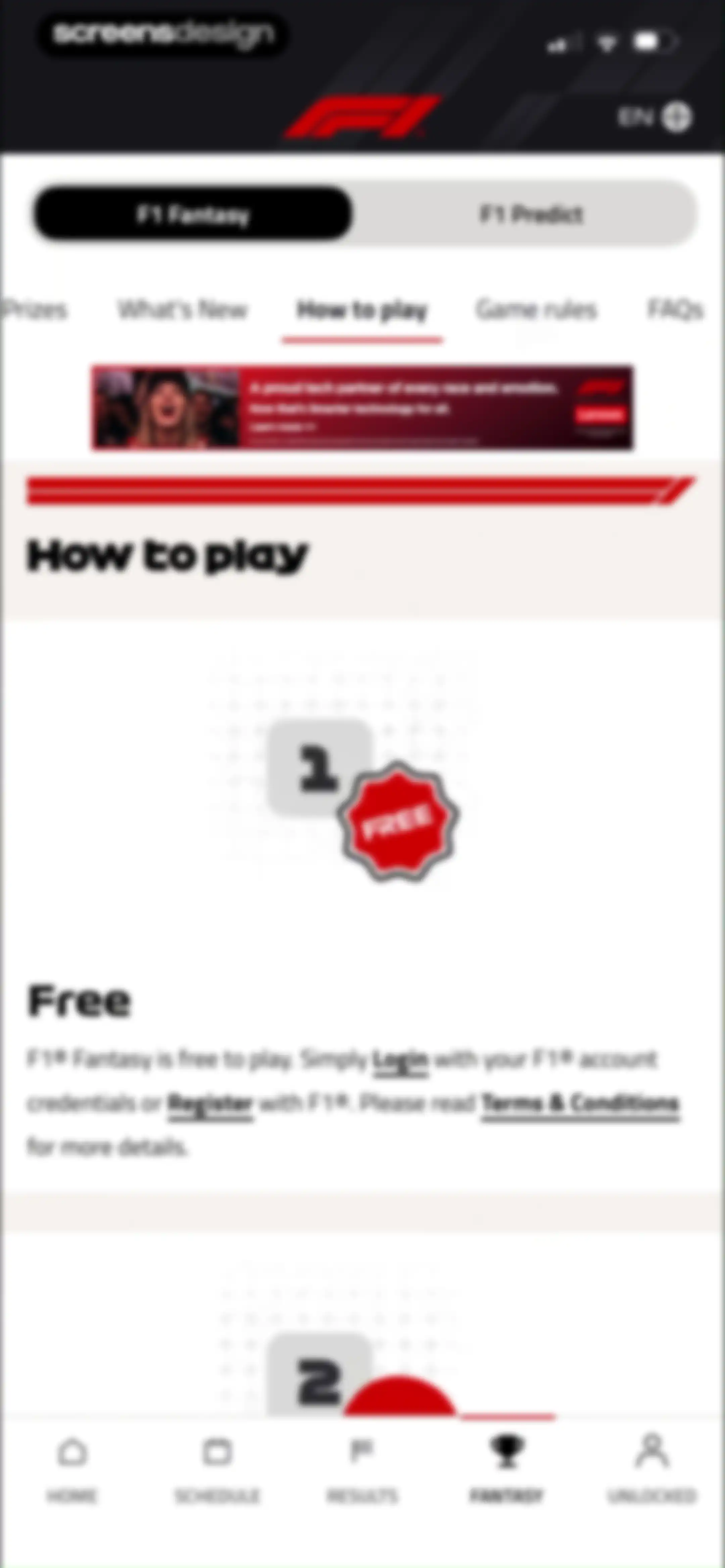 Formula 1® screen 114