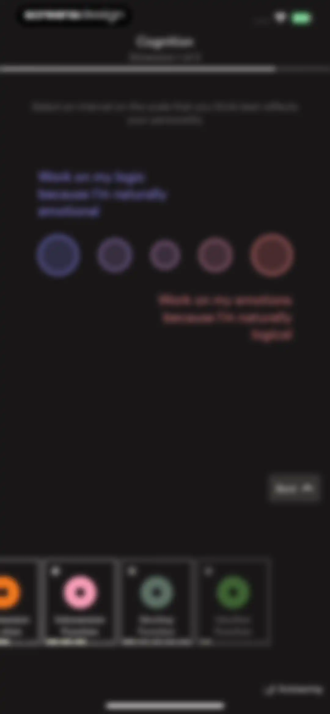 Dimensional: Personality Test screen 41