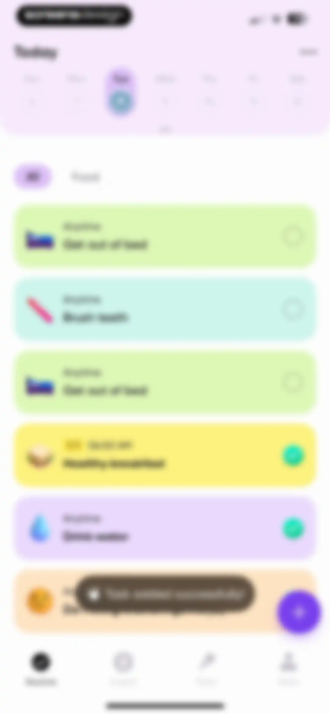 Me+ Lifestyle Routine screen 83