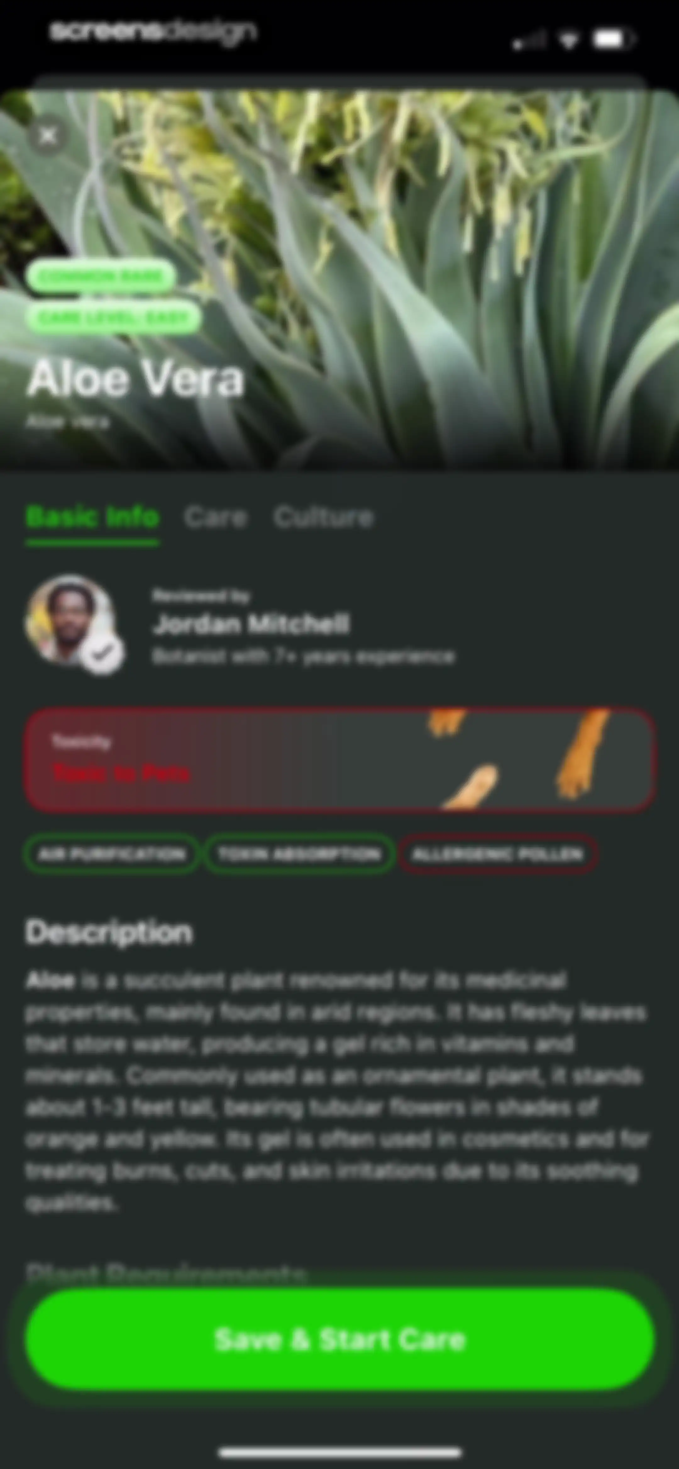 Plant Identifier & Care App screen 100