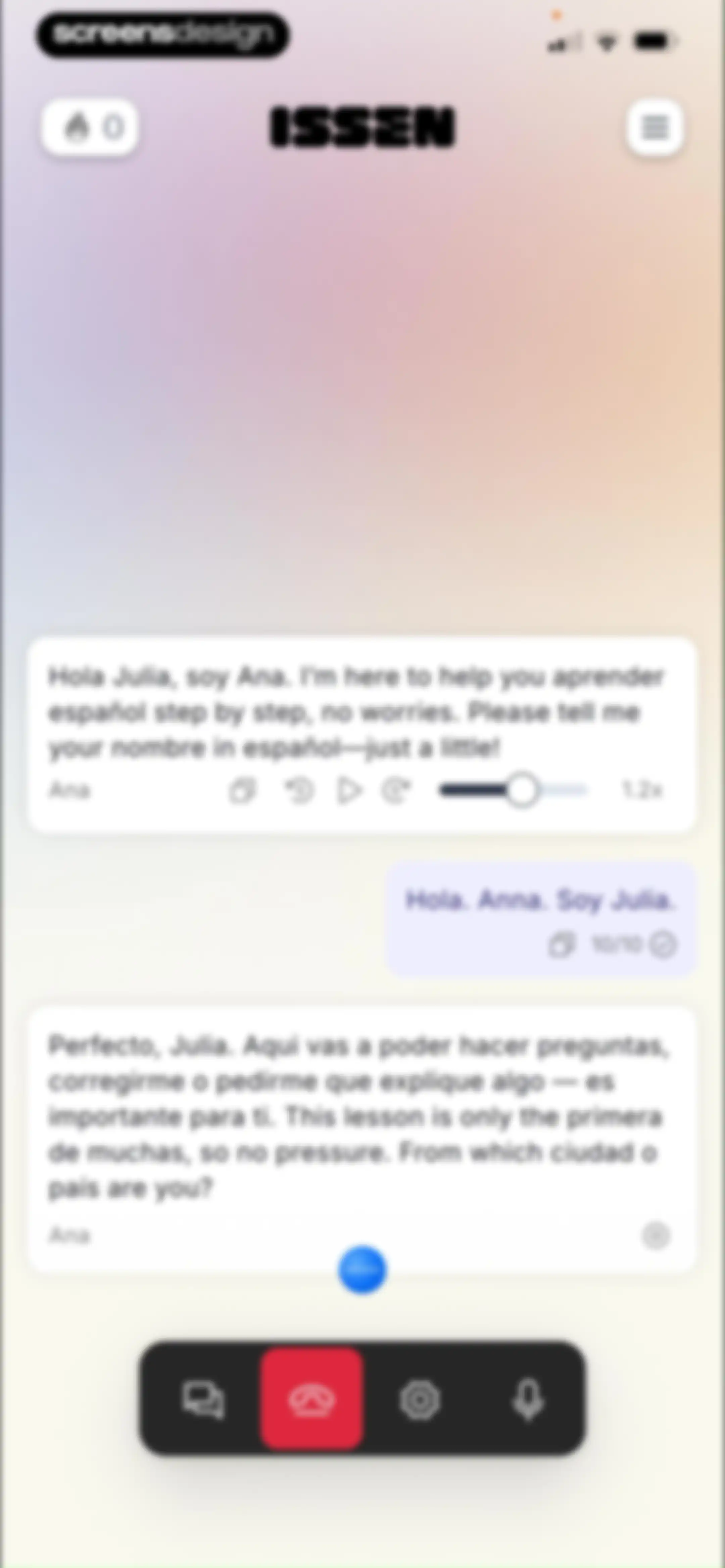 ISSEN - Voice Tutor screen 22
