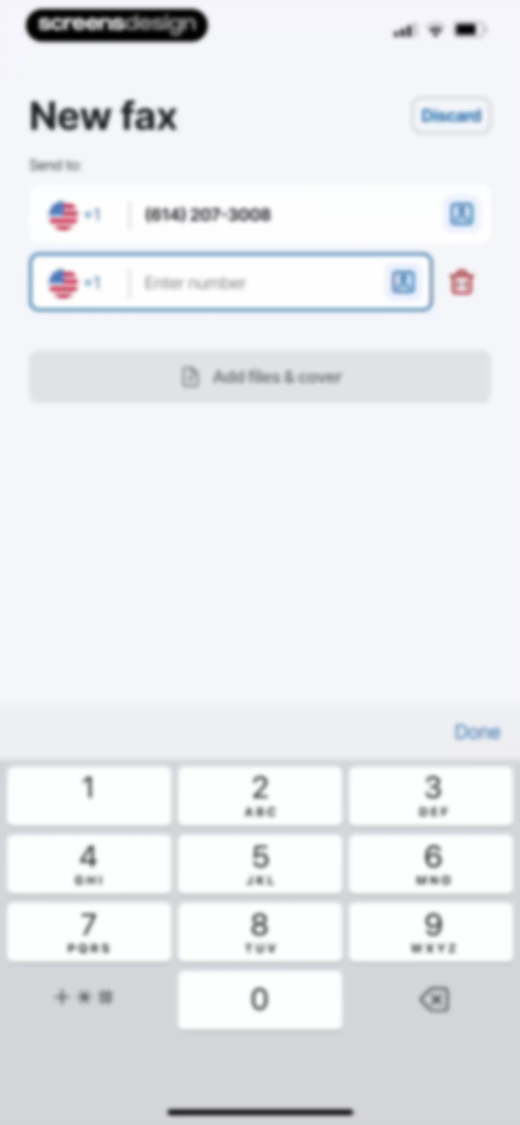 FAX from iPhone・Send doc・Faxer screen 7