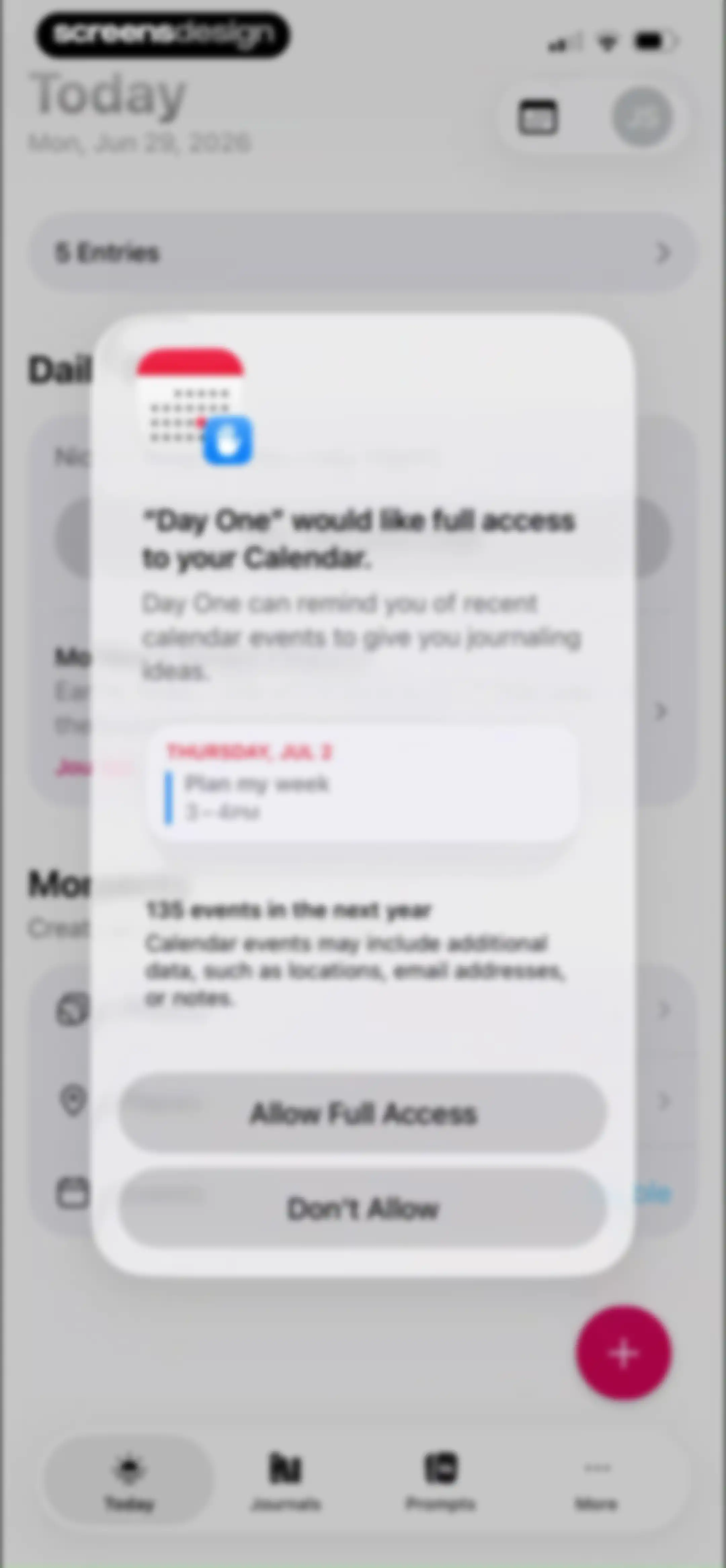 Day One: Daily Journal & Diary screen 95