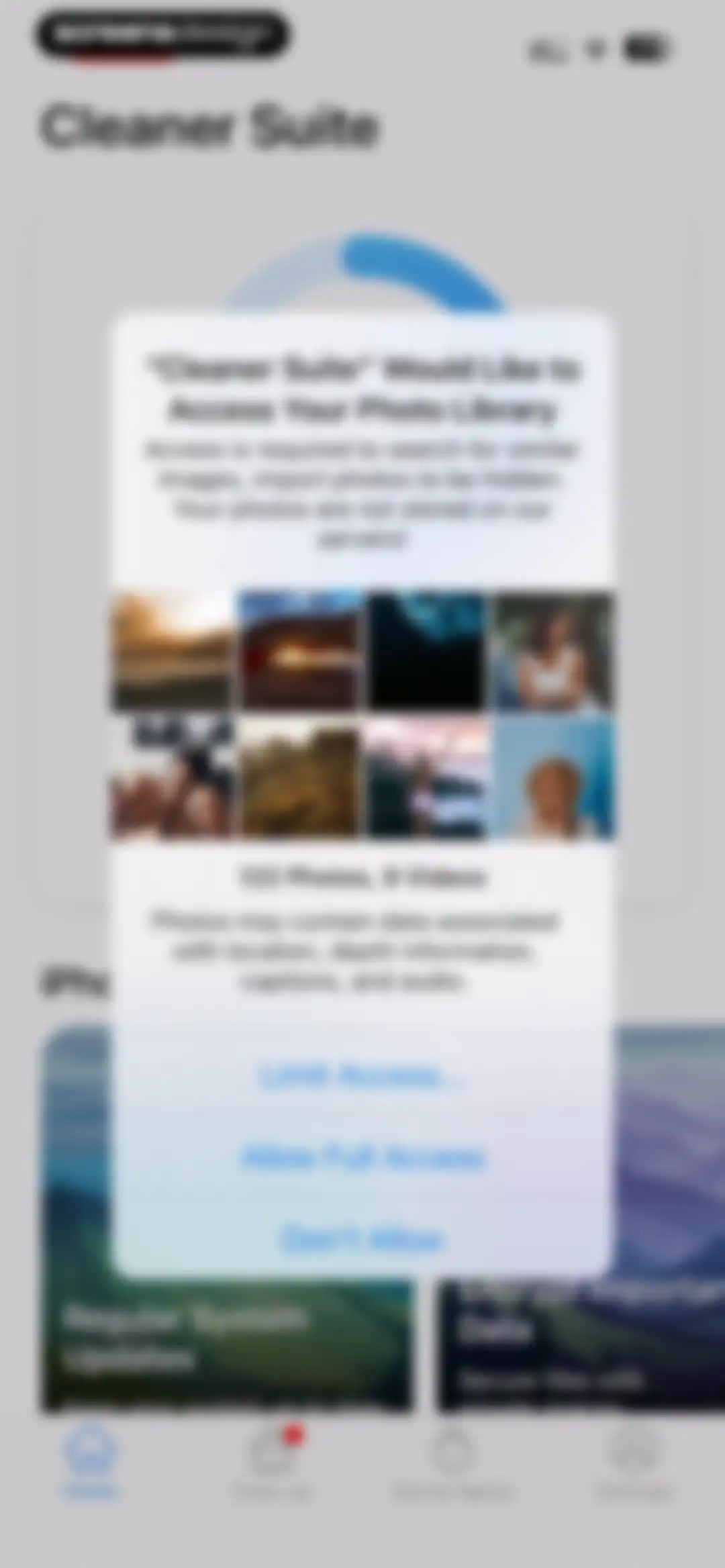 Cleaner Suite:Clean up Storage screen 14