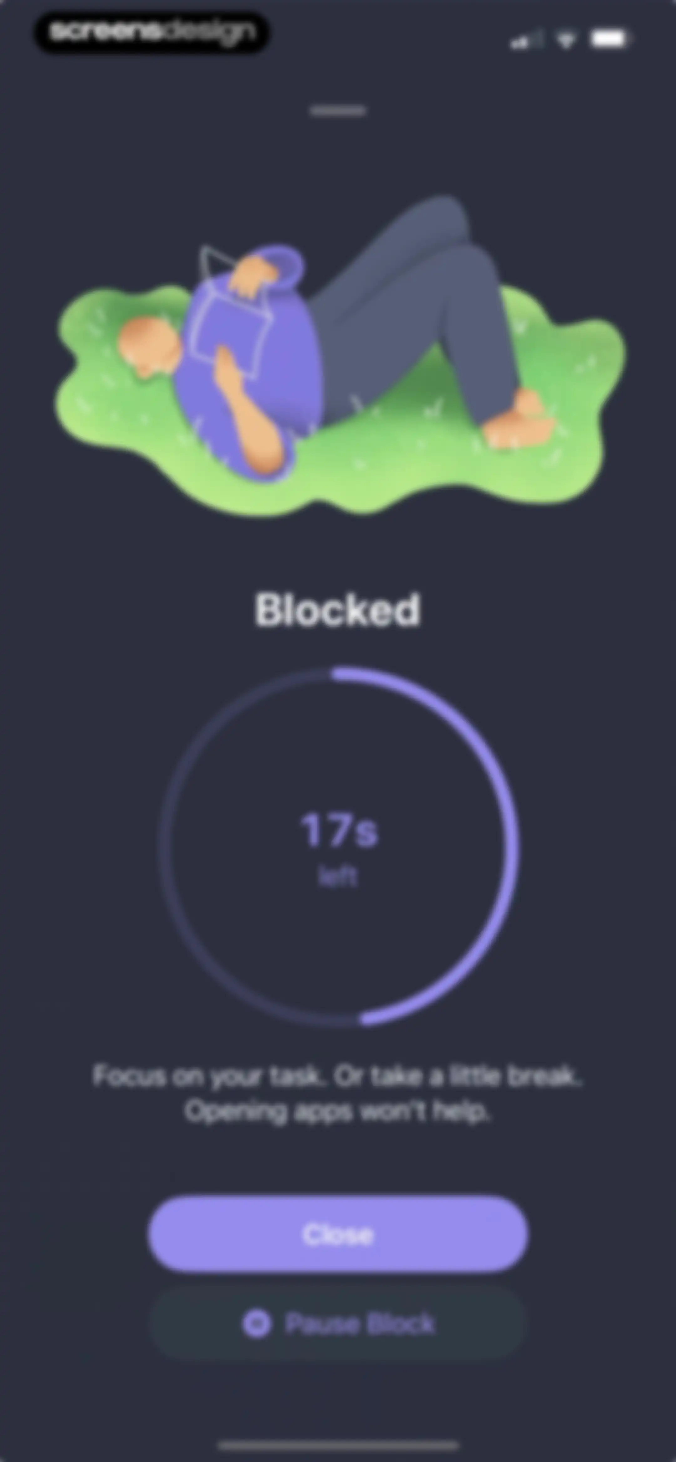 one sec | screen time + focus screen 69