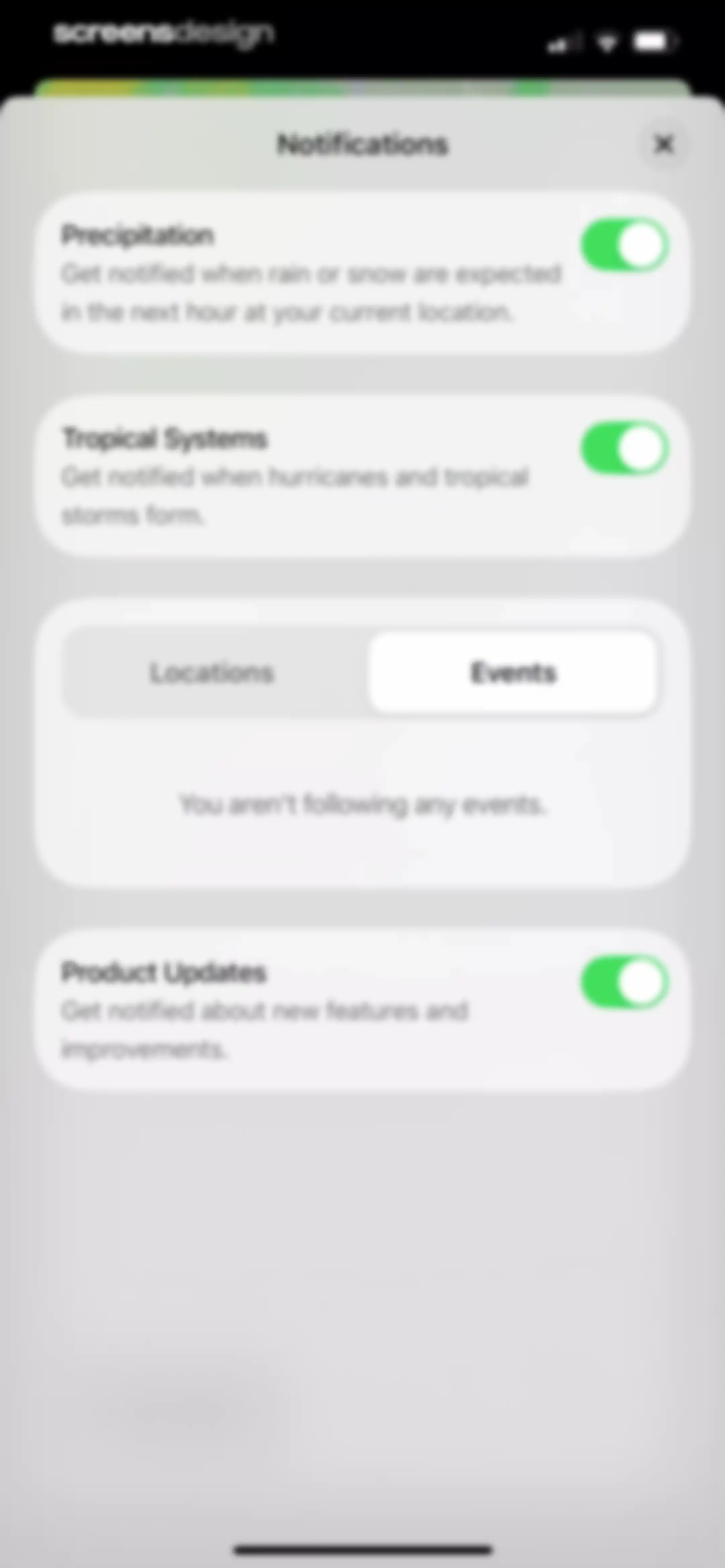 Element: Weather Radar screen 83