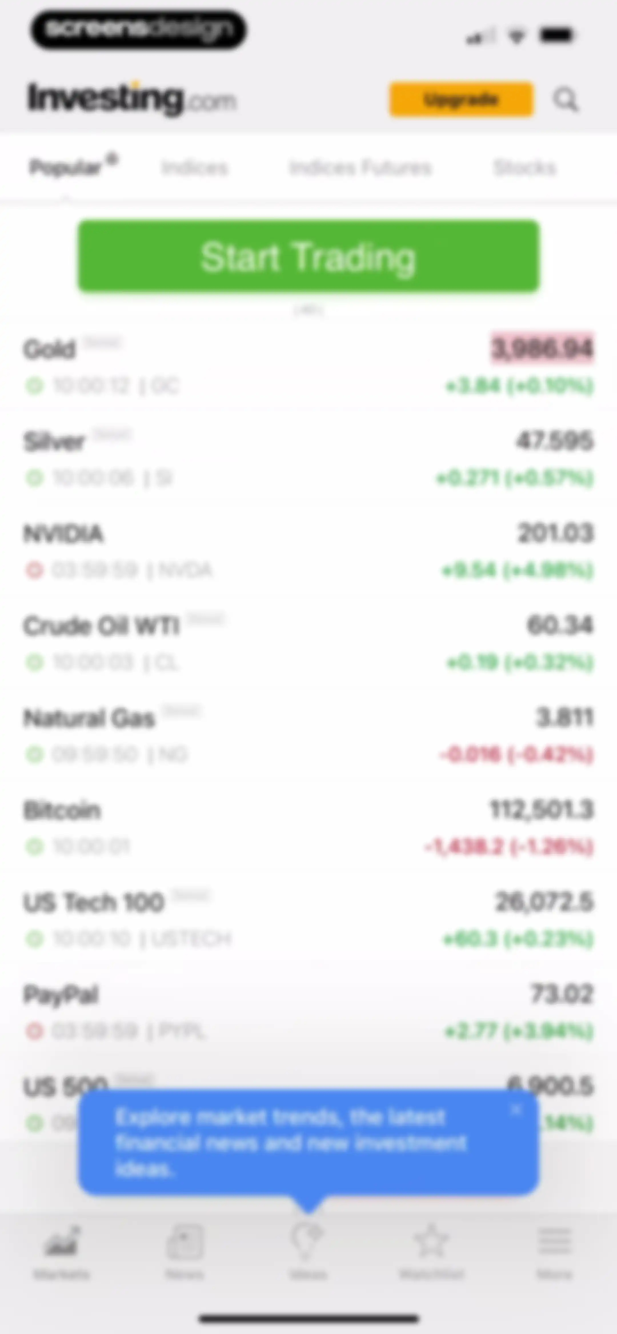 Investing.com: Stock Market screen 11