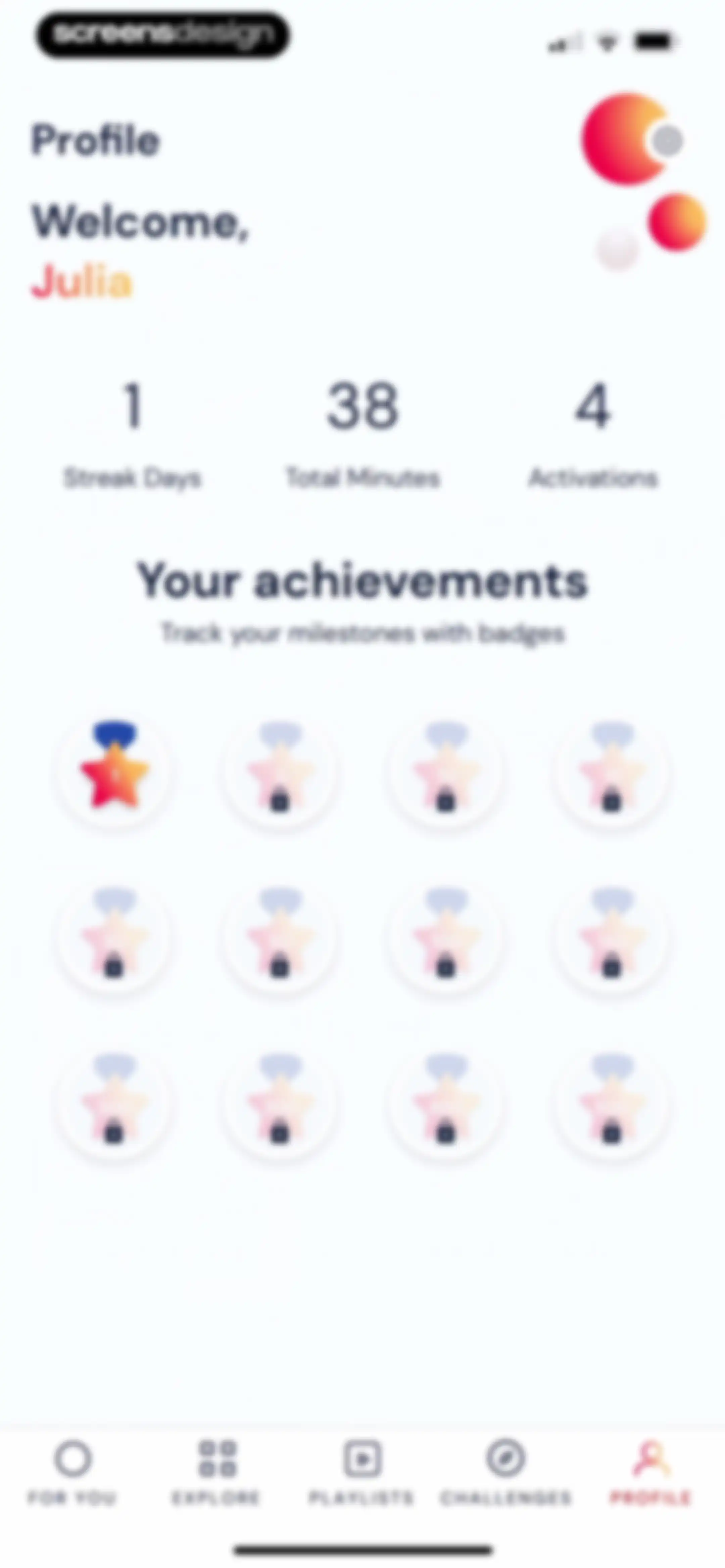 Activations: Daily Motivation screen 107