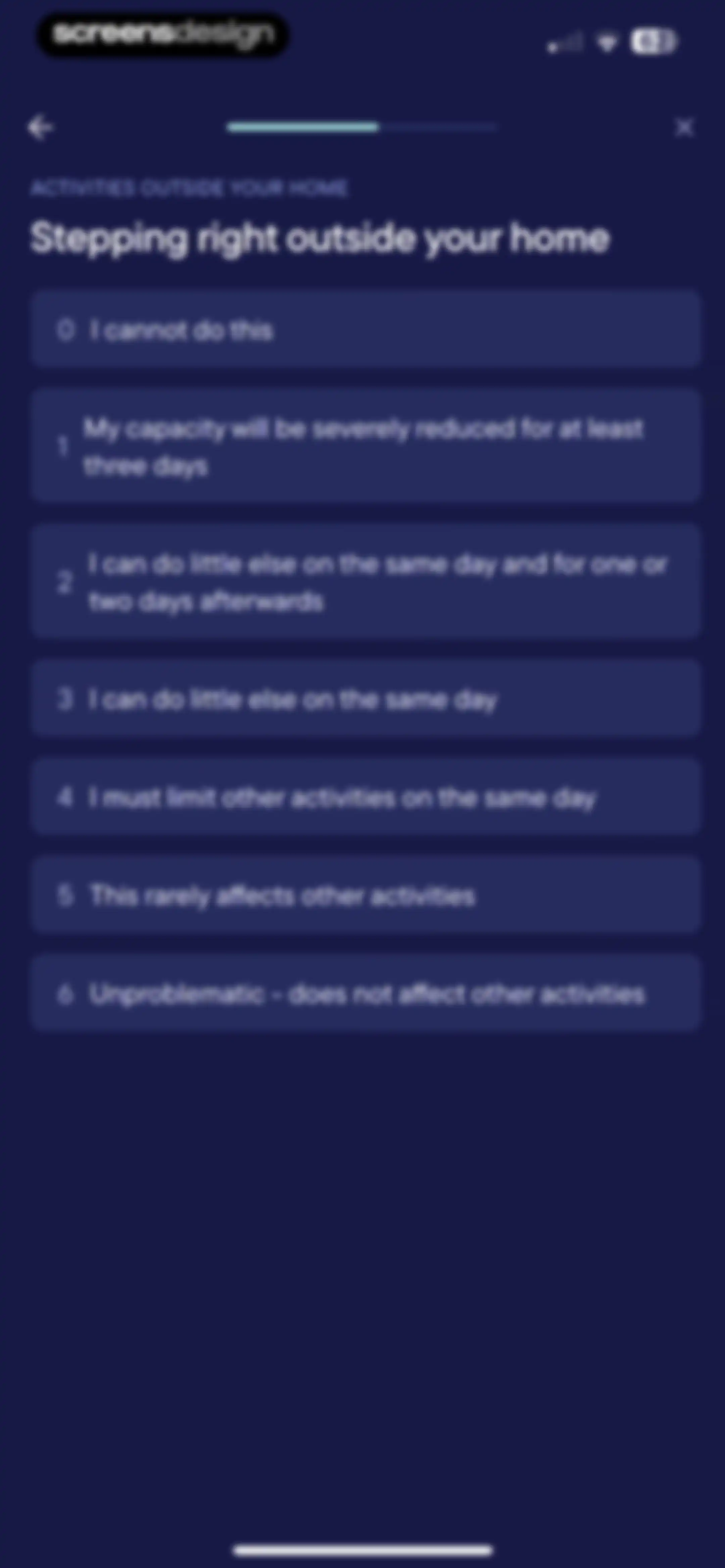 Visible: Pacing for illness screen 76