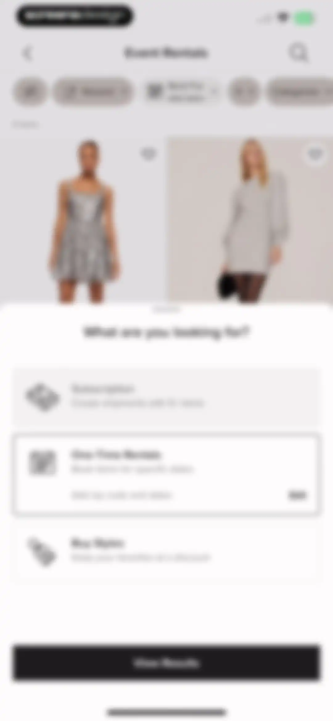 Rent the Runway (RTR) screen 41