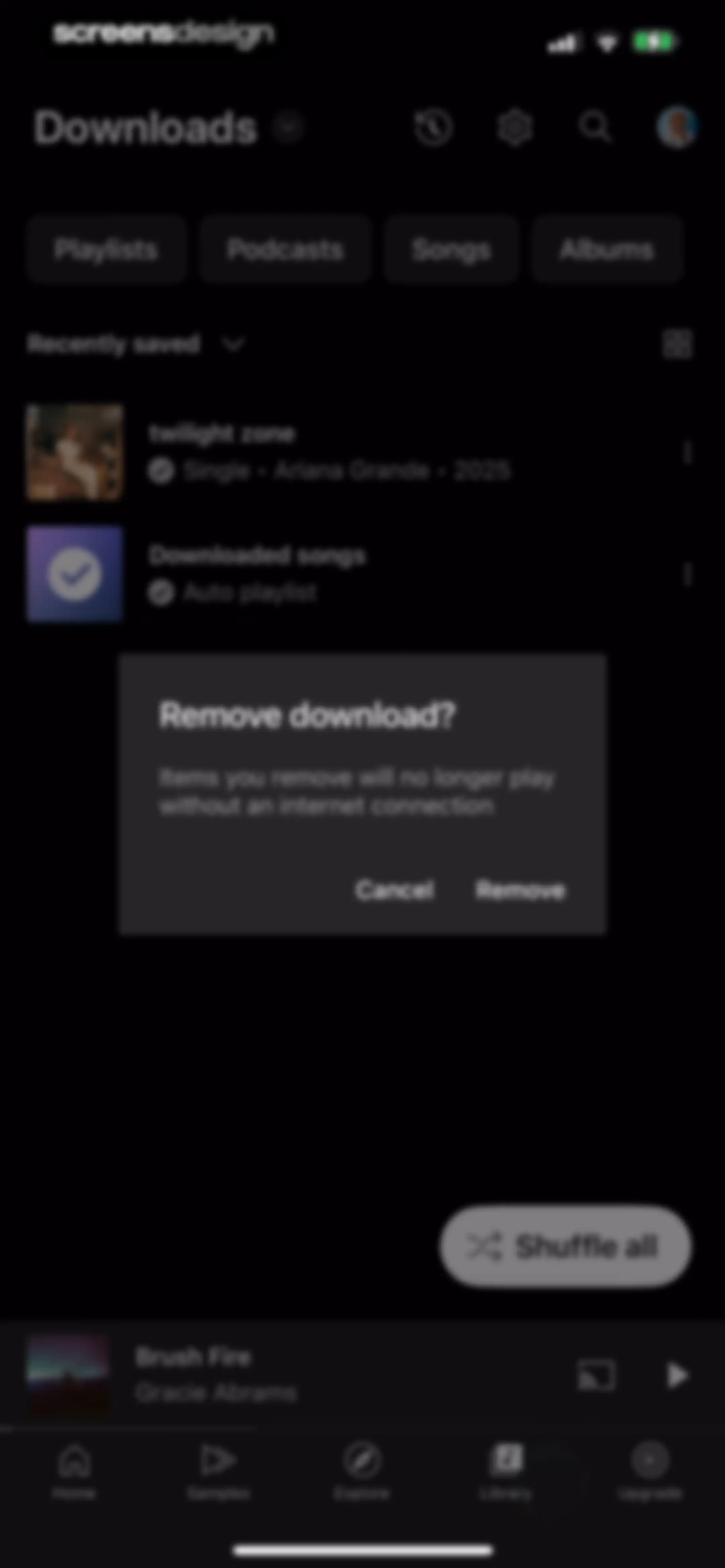 YouTube Music screen 150