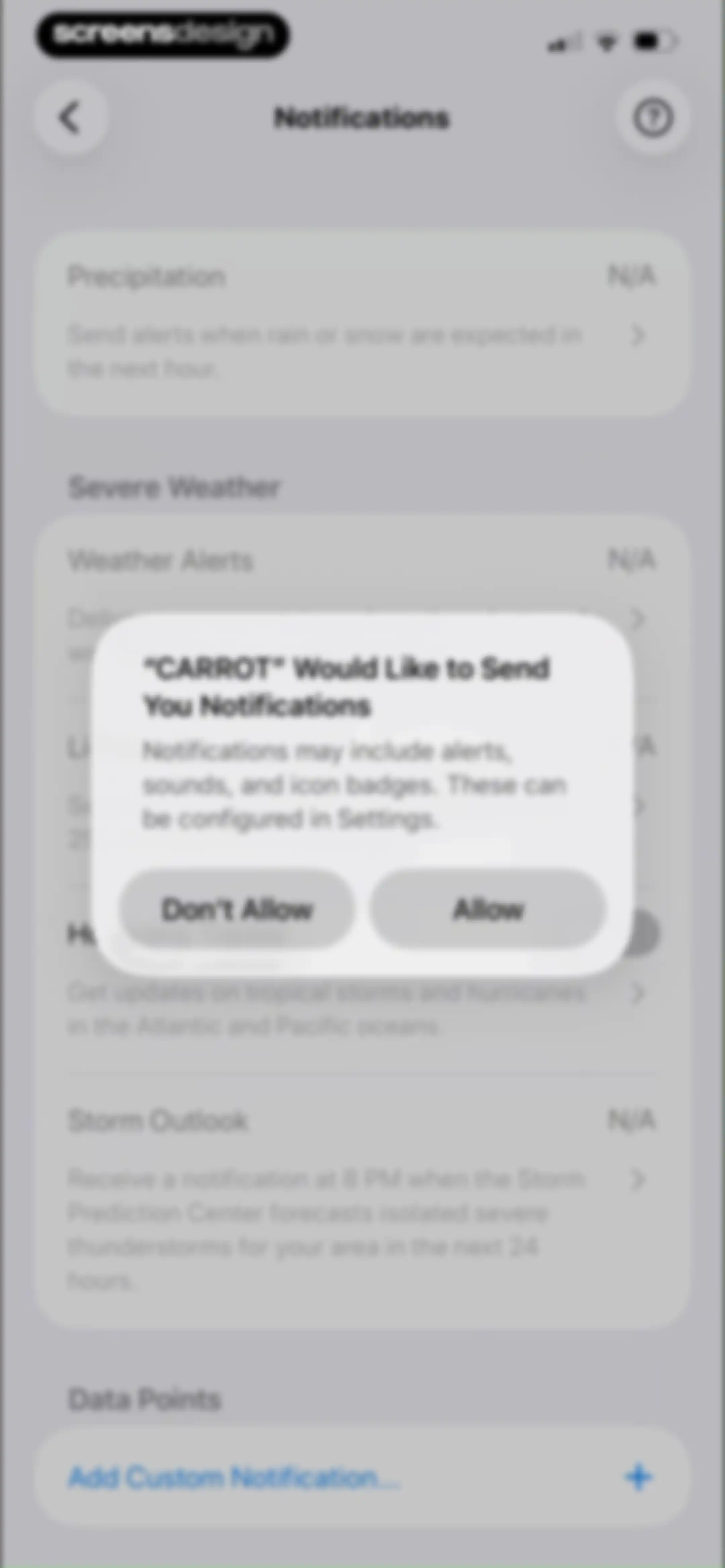 CARROT Weather: Alerts & Radar screen 11