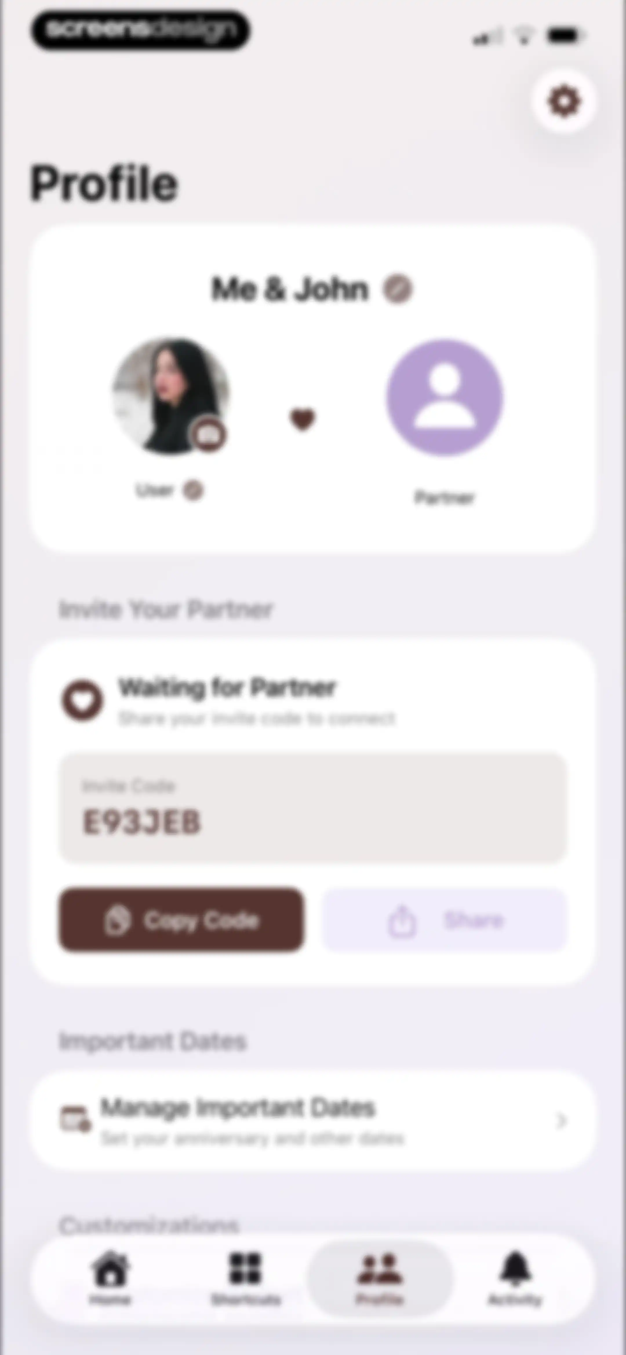 lovelee couples: love note app screen 111