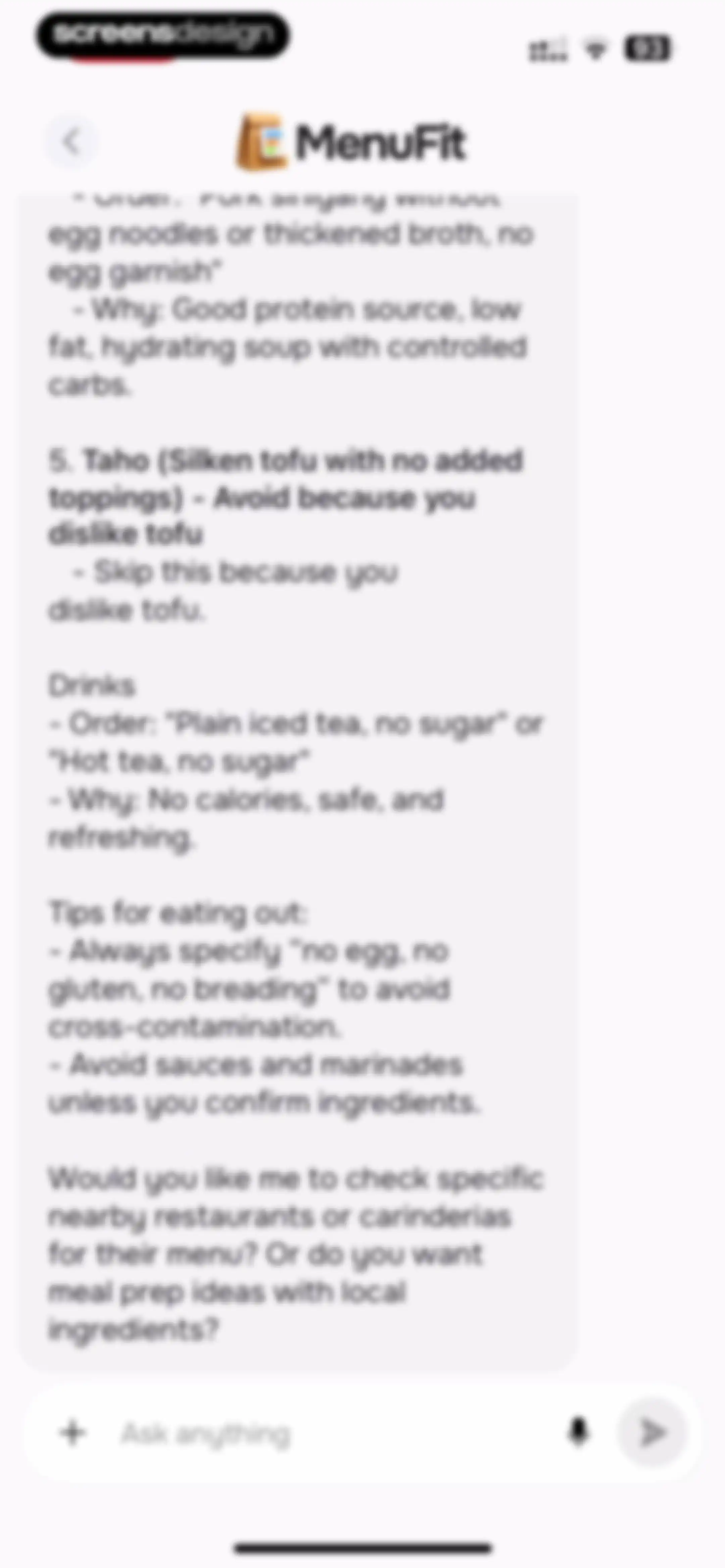 MenuFit - Healthy Eating Out screen 80