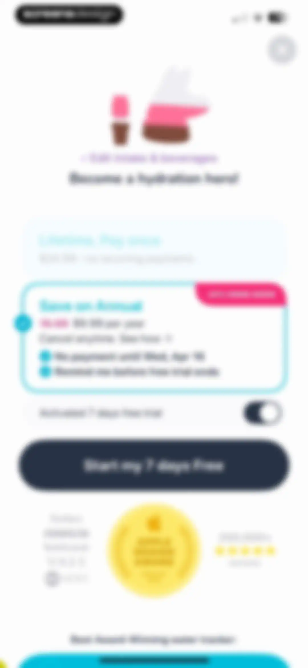 Water tracker Waterllama screen 19