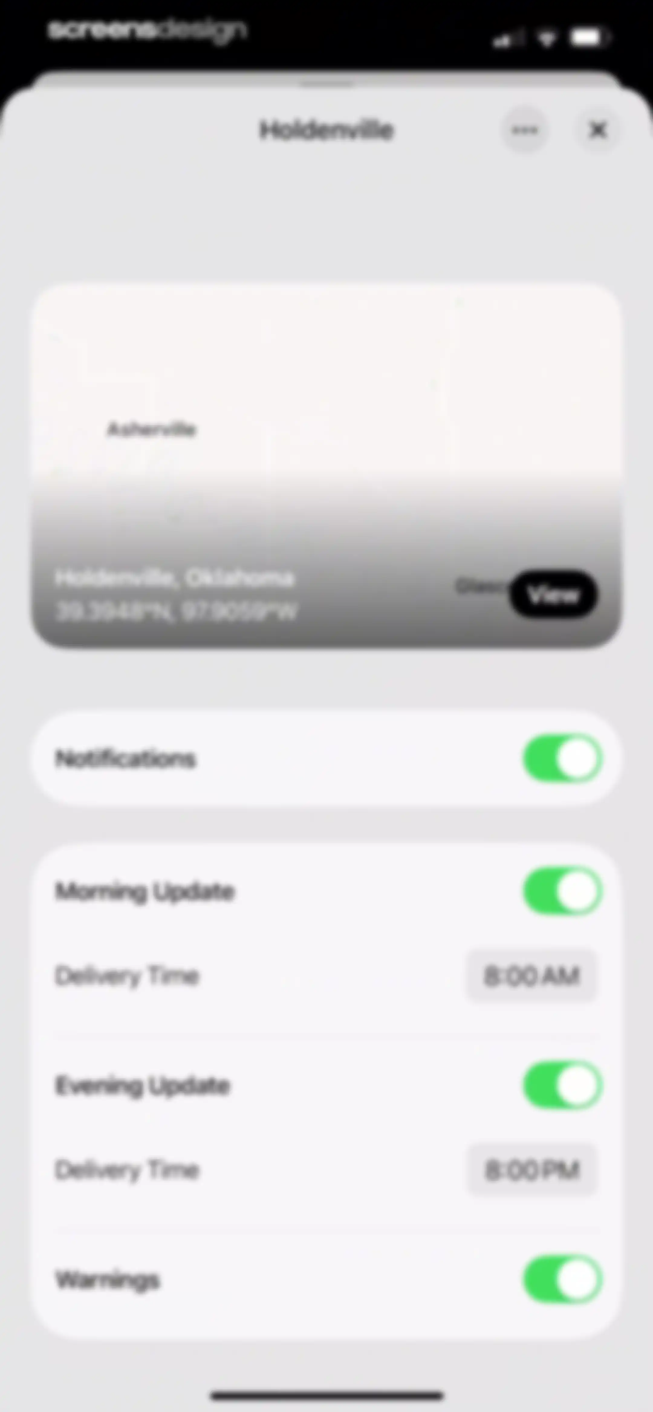 Element: Weather Radar screen 66