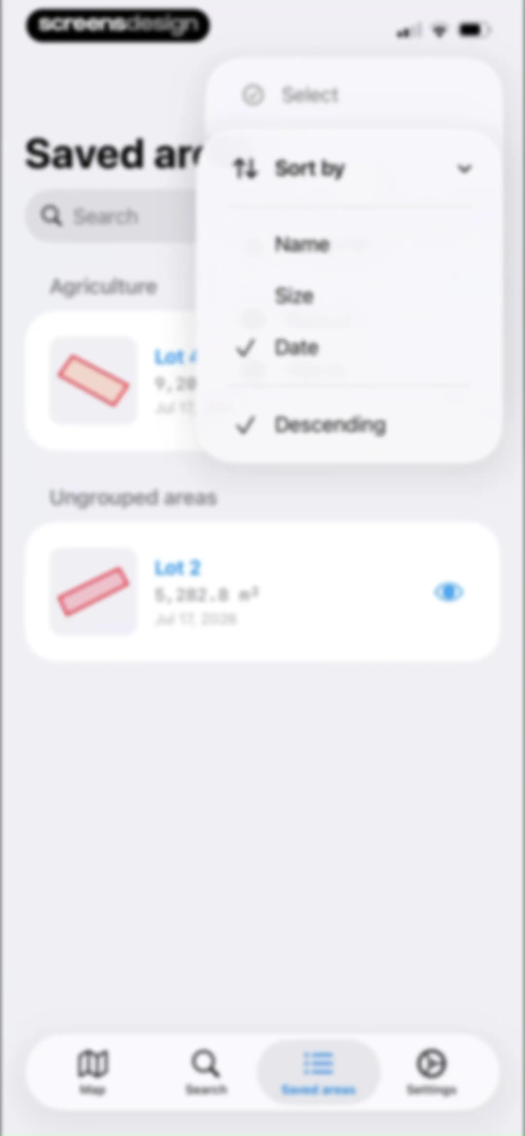 Map Area Calculator - Marea screen 60