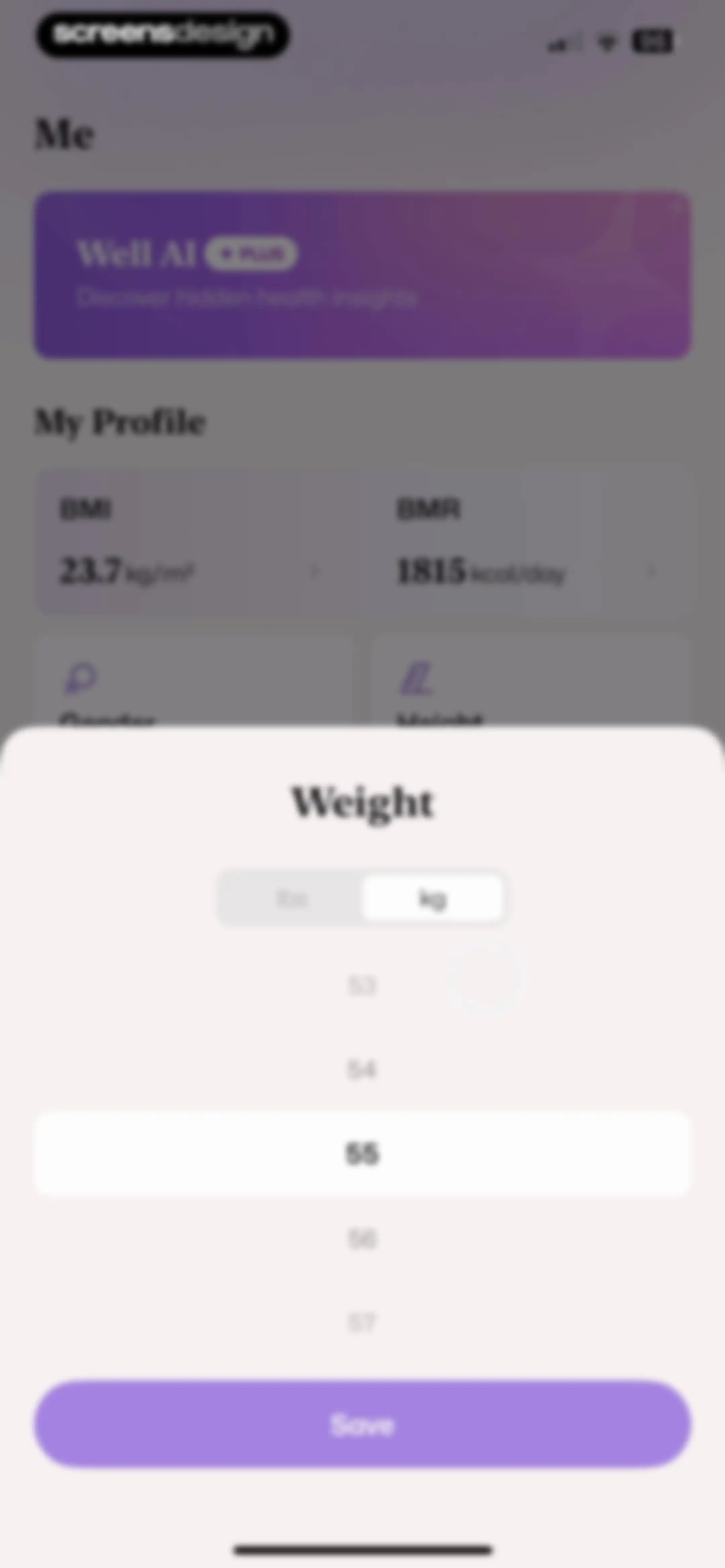 Well AI: Improve Well-being screen 143