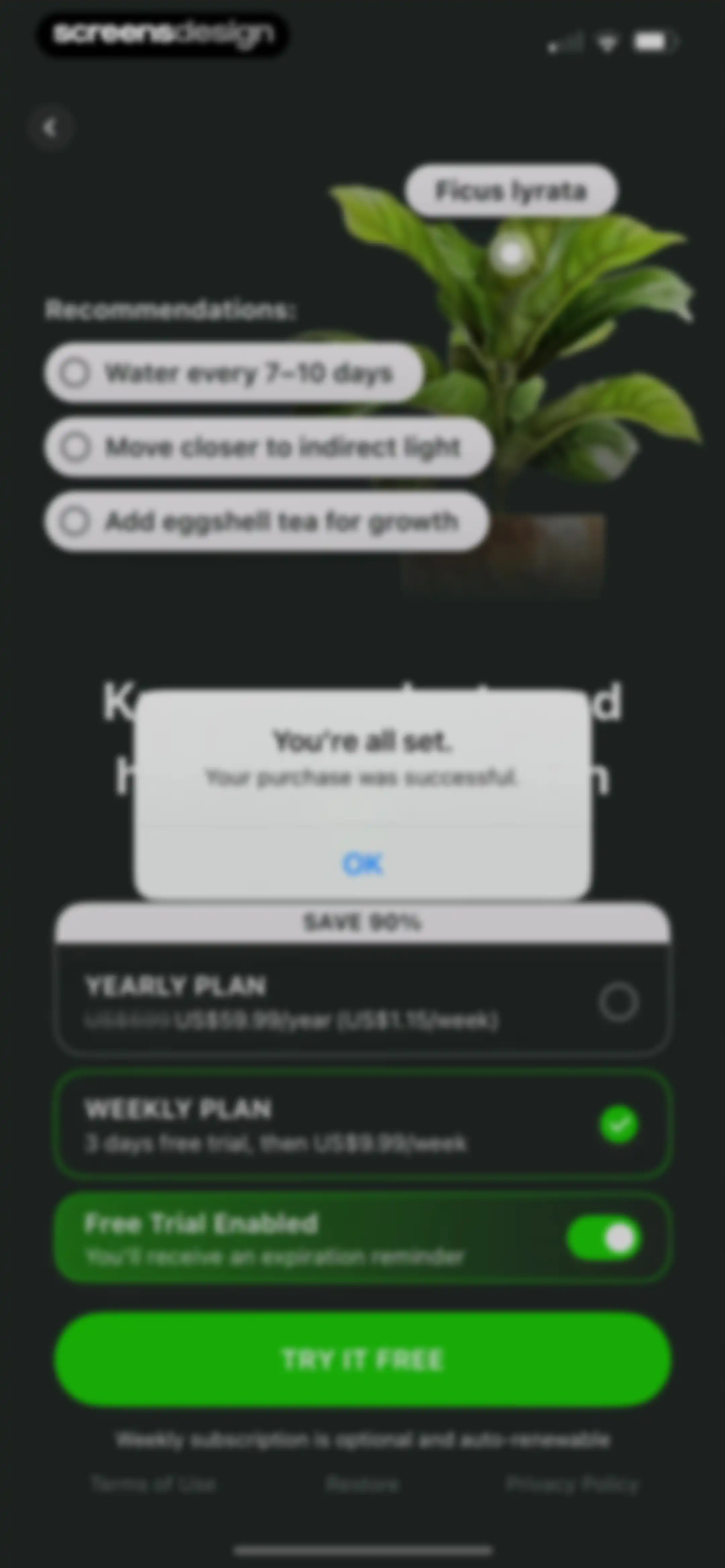 Plant Identifier & Care App screen 16