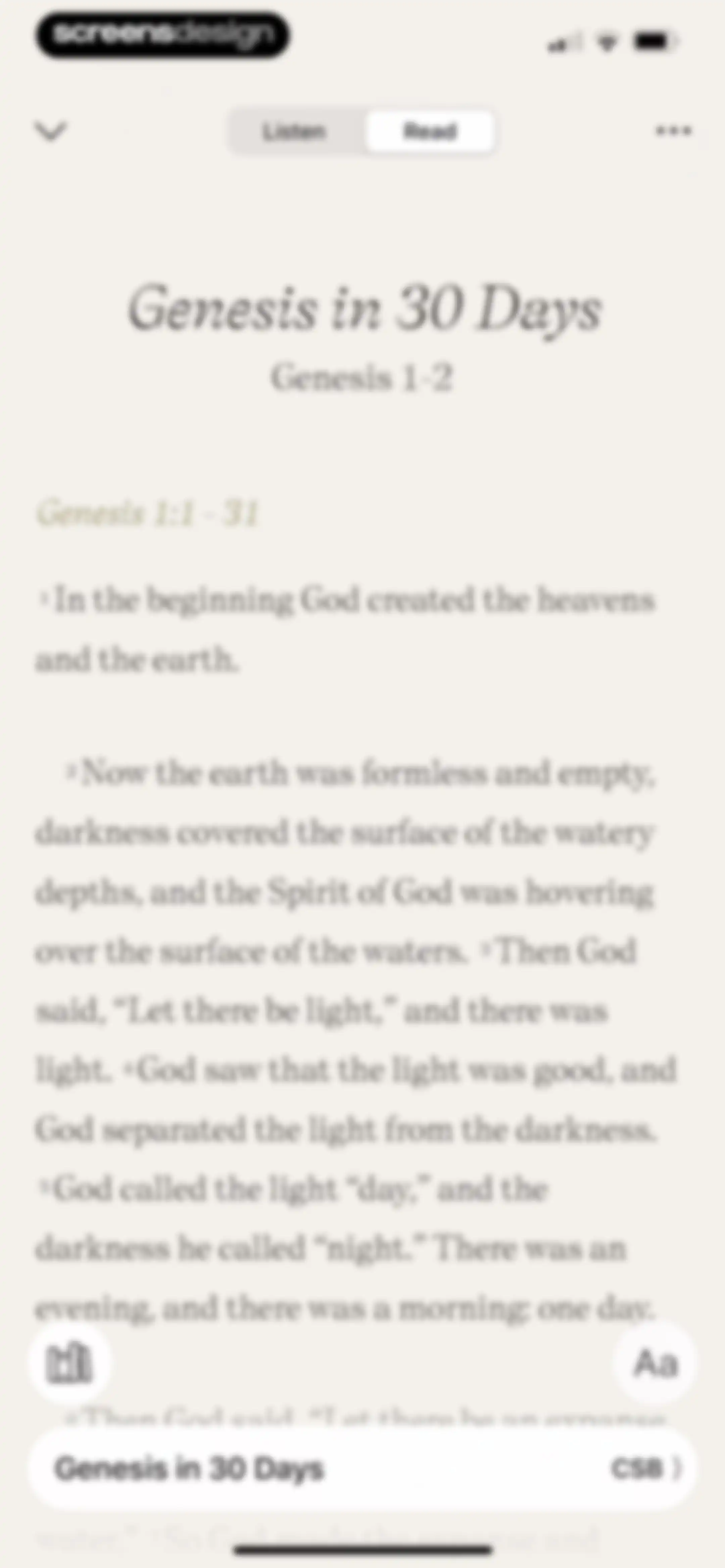 Dwell: Audio Bible screen 35