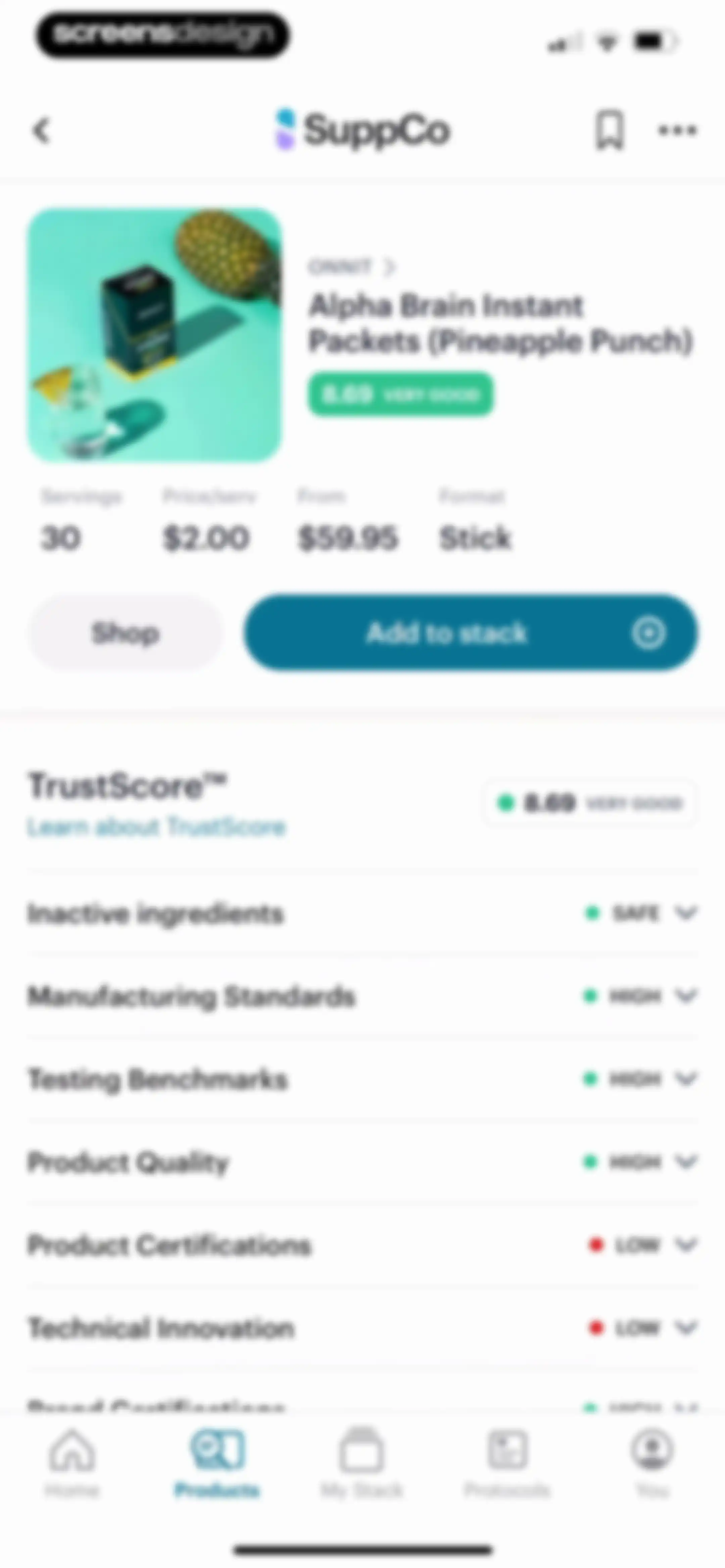 SuppCo: Supplement Scanner screen 145