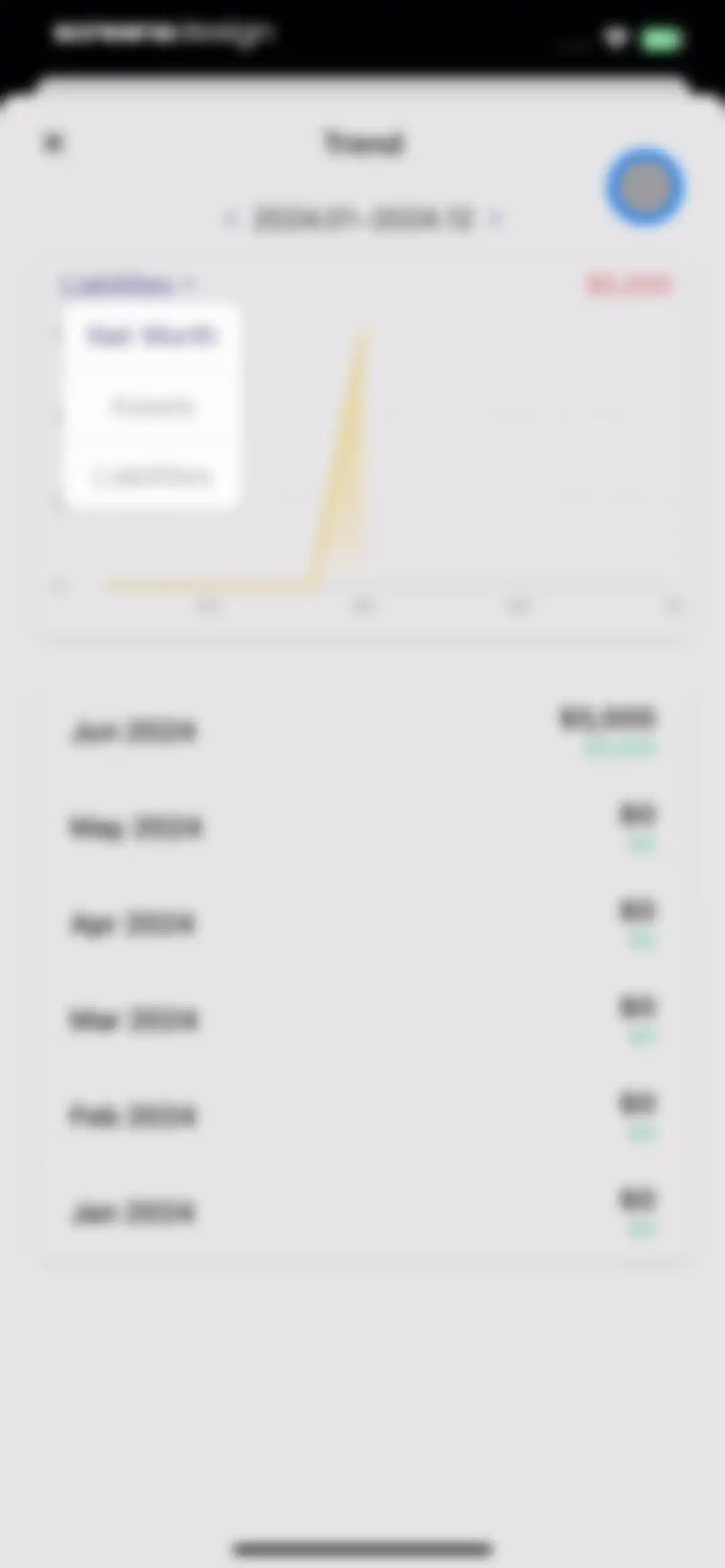 Budget app - spending tracker screen 62