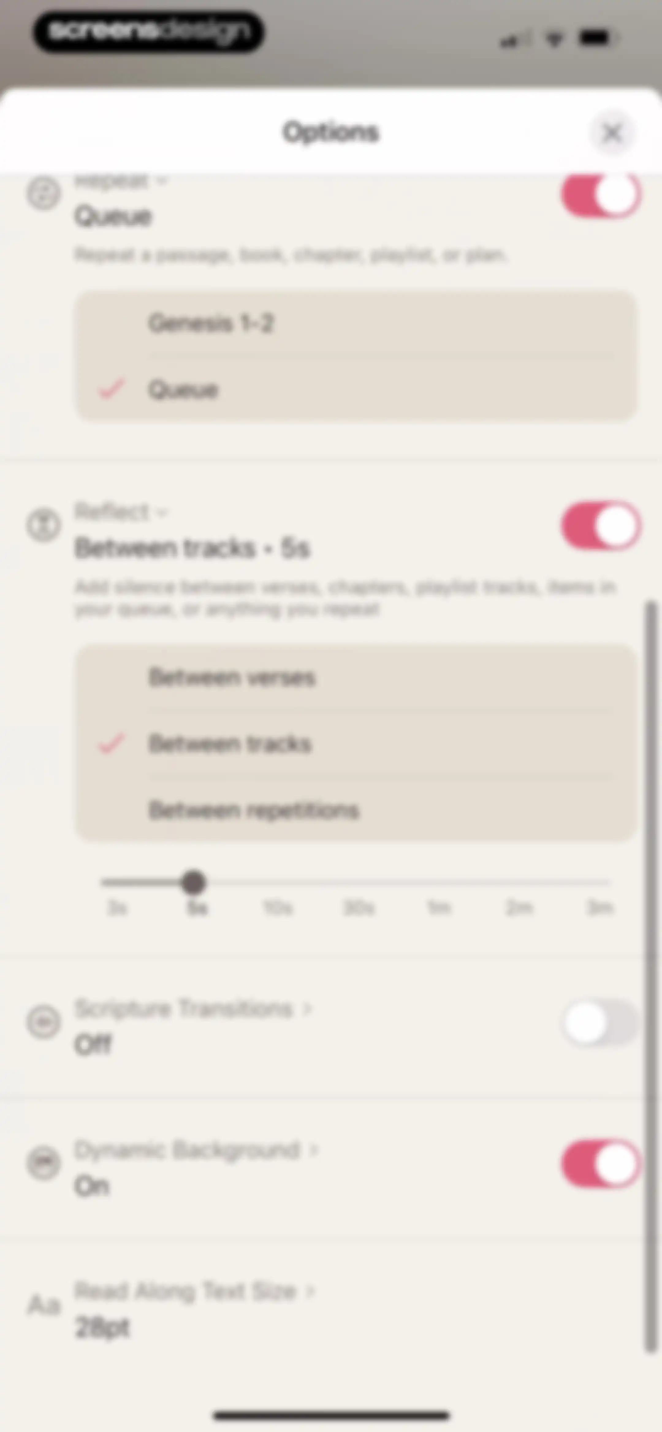 Dwell: Audio Bible screen 32