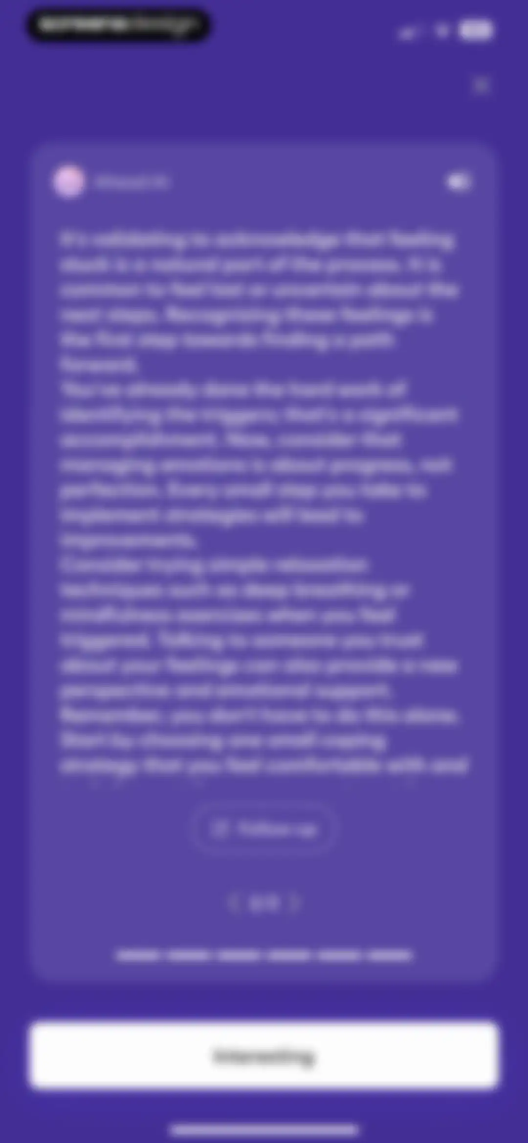 Ahead: Emotional Companion screen 136