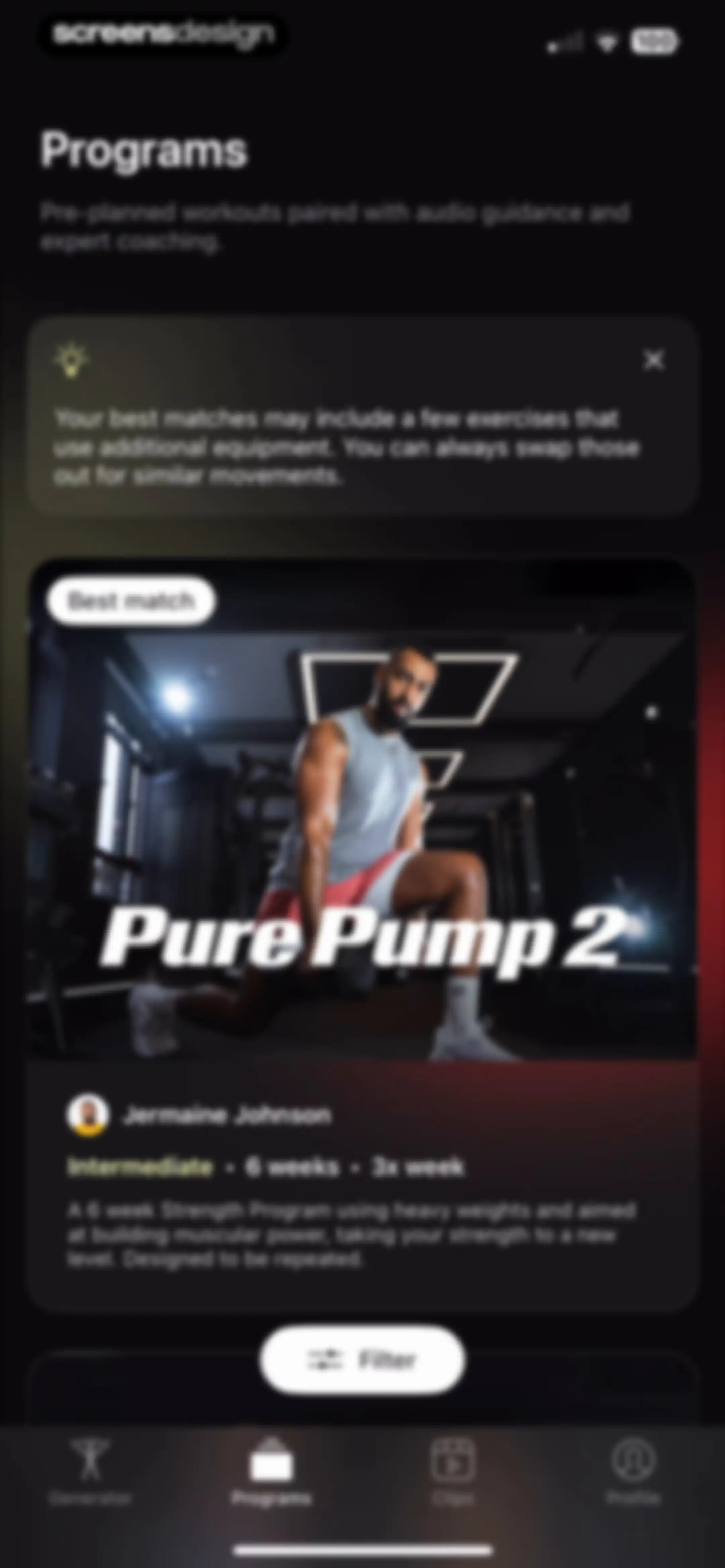 Peloton Strength+ screen 24