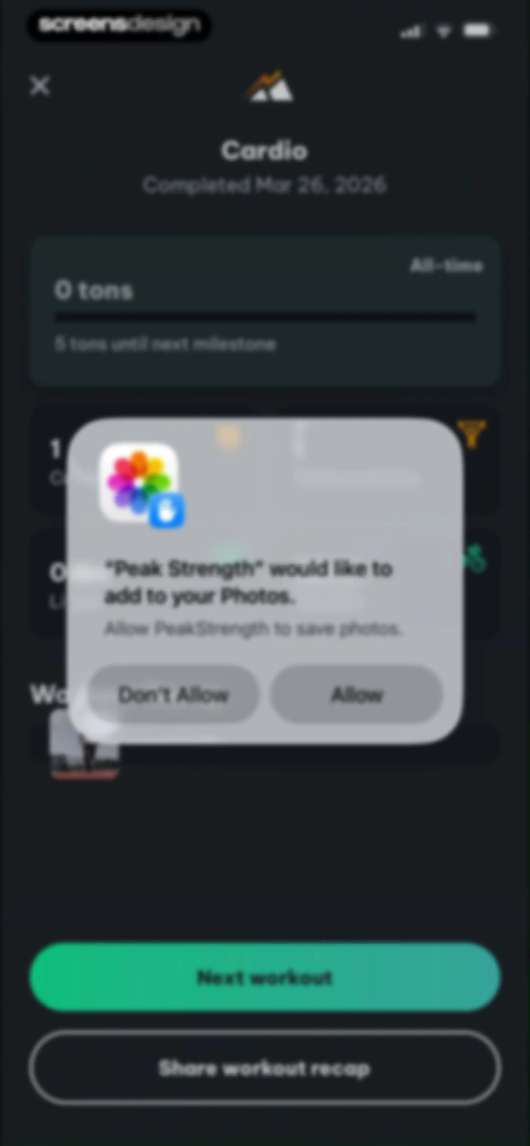 Peak Strength screen 39