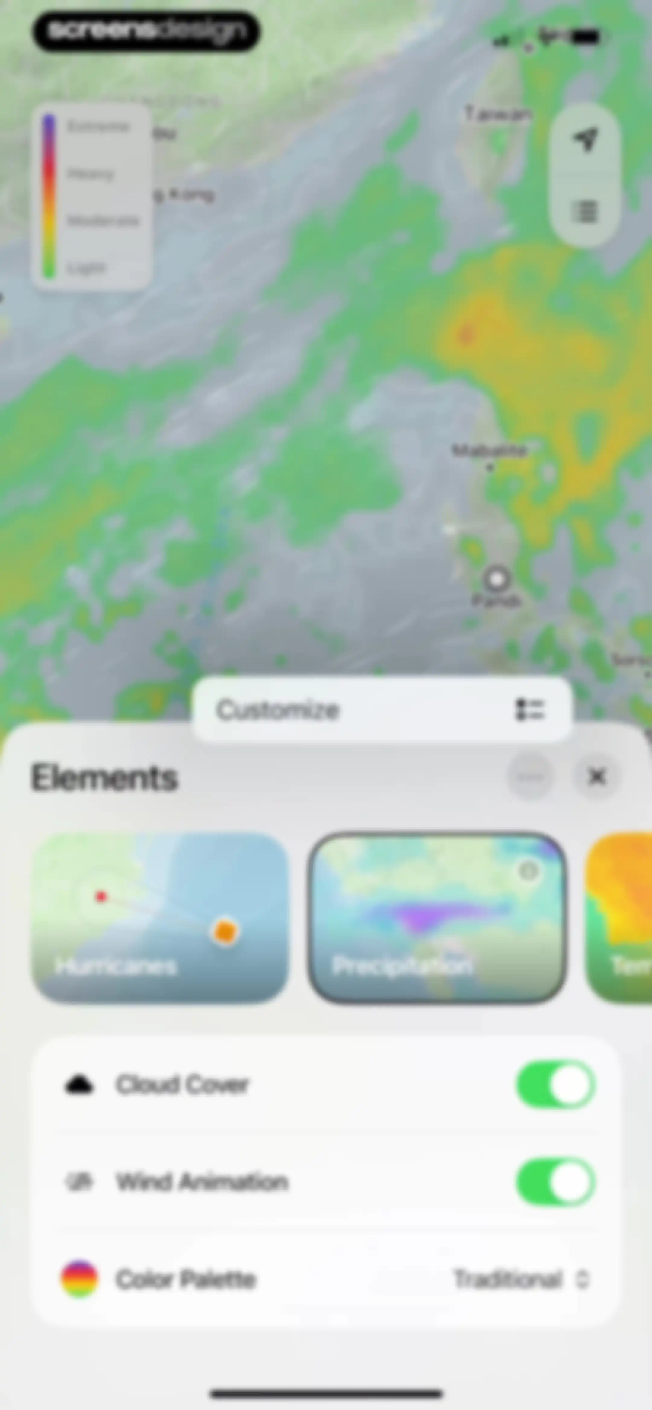 Element: Weather Radar screen 30