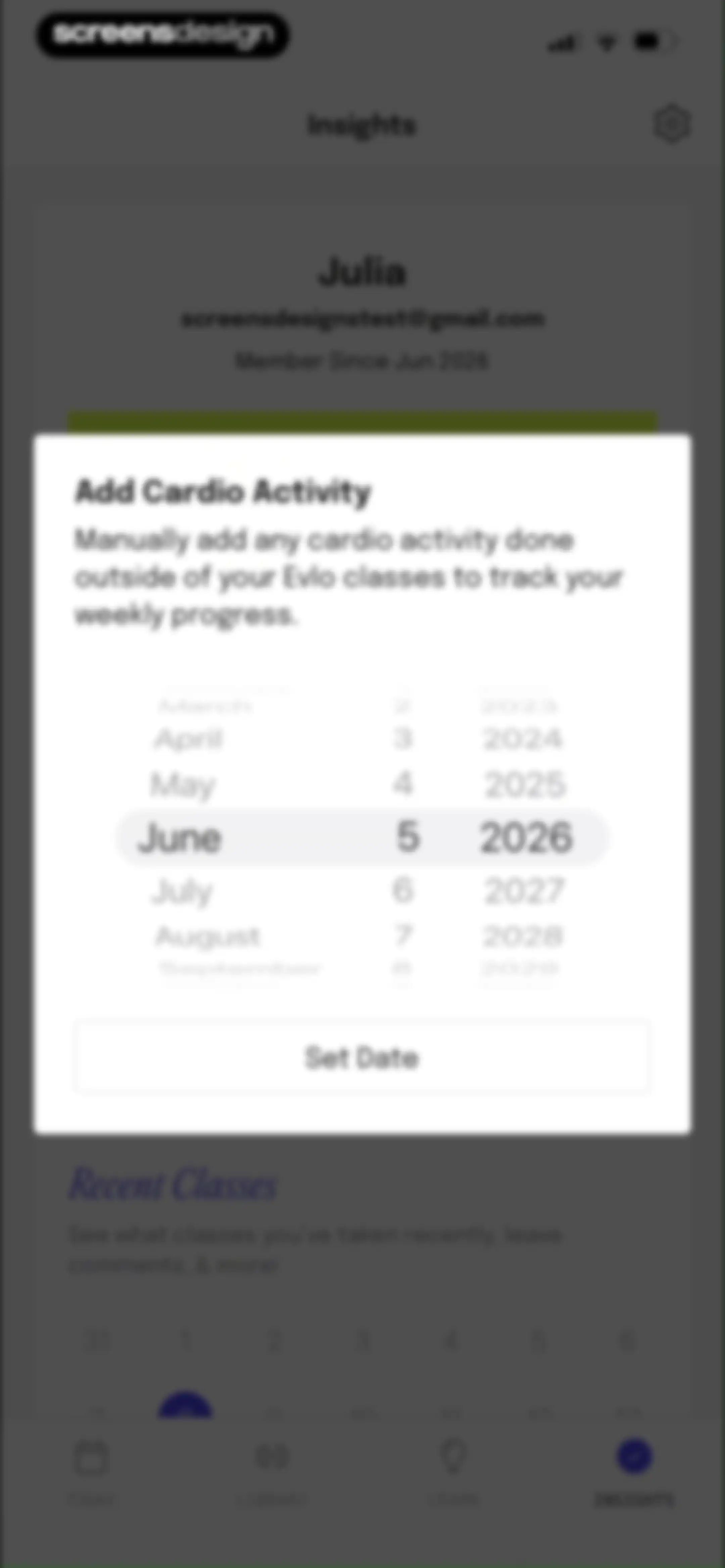 Evlo Fitness screen 80