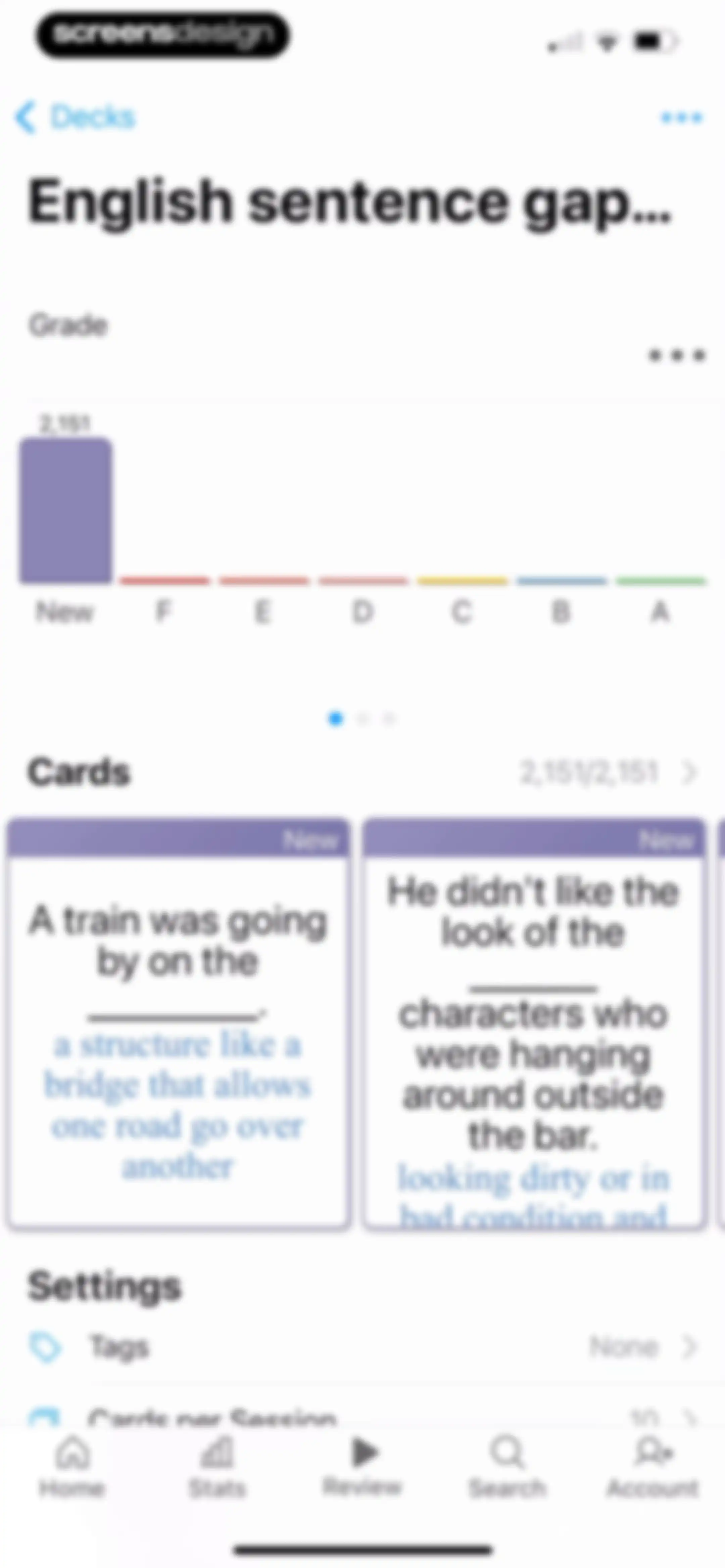 AlgoApp - Flashcards screen 100