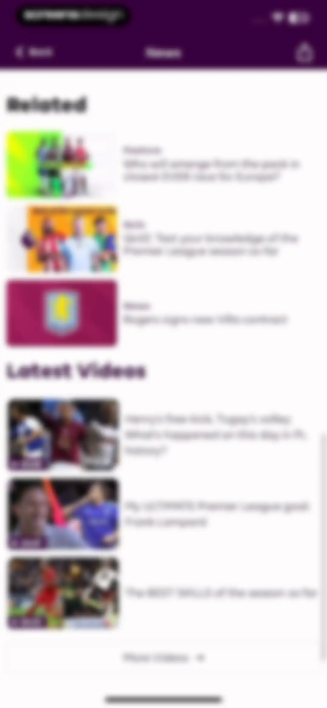 Premier League - Scores, News screen 31